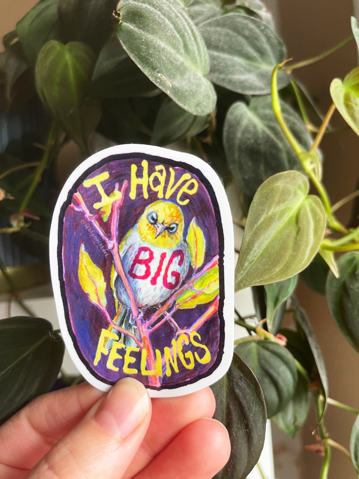 I Have Big Feelings: Emotional Bird Sticker