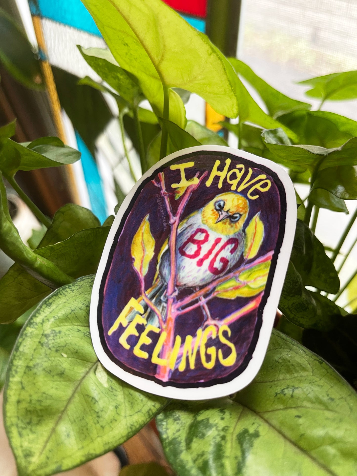 I Have Big Feelings: Emotional Bird Sticker