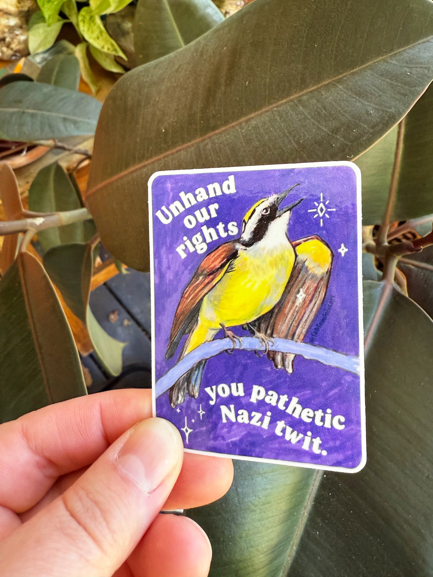 Unhand Our Rights You Nazi Twit: Feminist Sticker