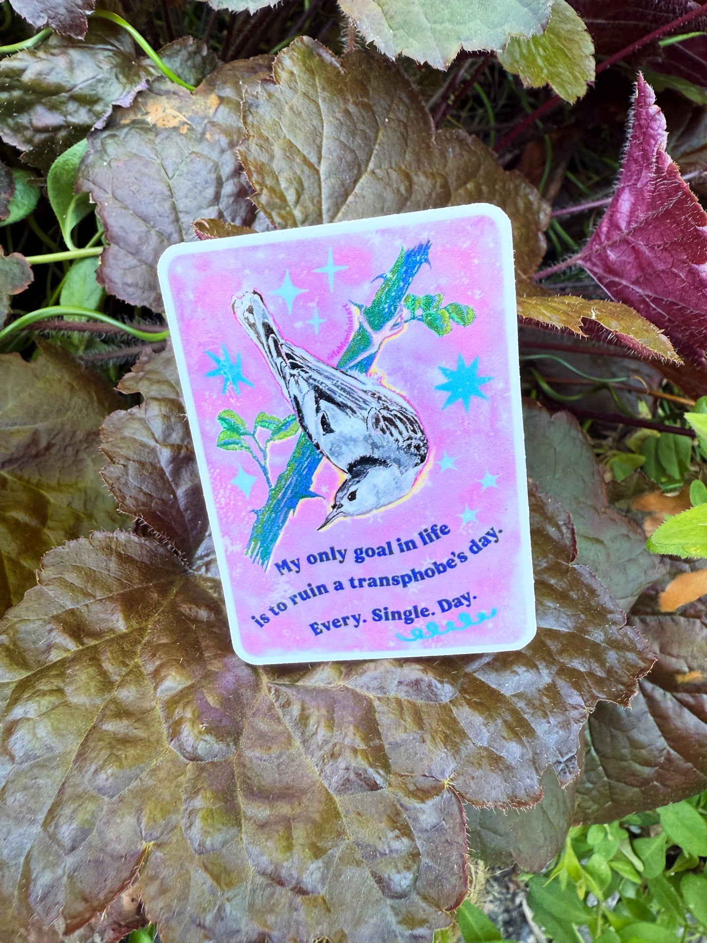 My Only Goal In Life Is To Ruin A Transphobe's Day: Feminist Sticker
