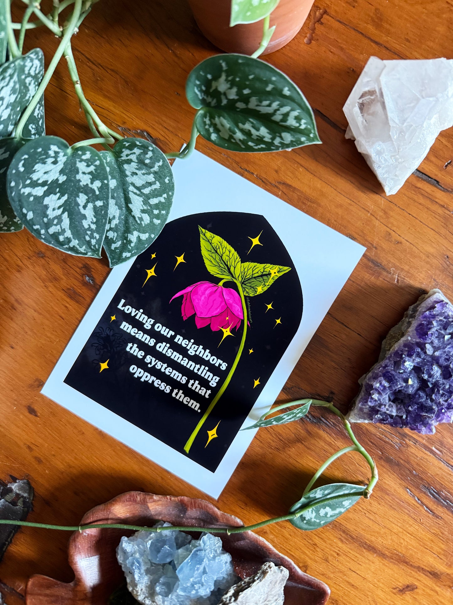 Loving our neighbors means dismantling the systems that oppress them: Feminist Art Print
