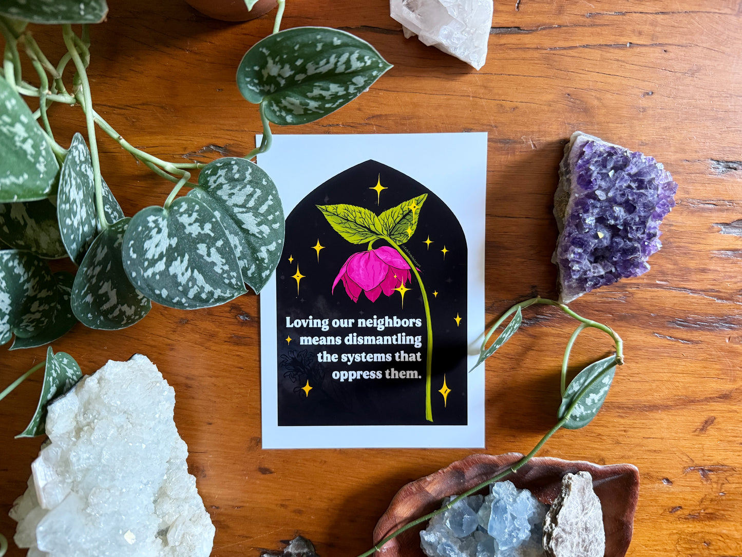 Loving our neighbors means dismantling the systems that oppress them: Feminist Art Print