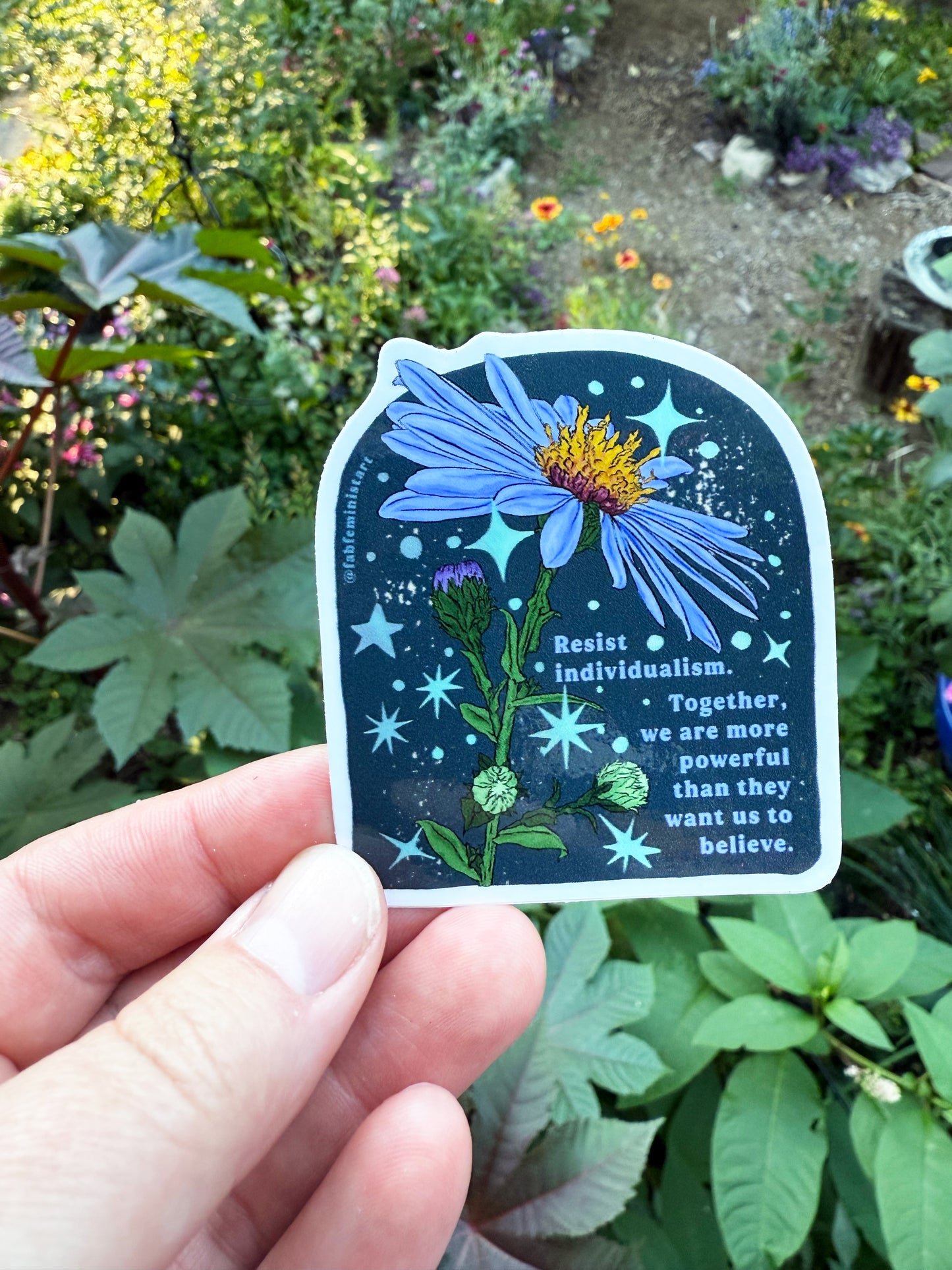 Resist individualism together we are more powerful than they want us to believe: sticker