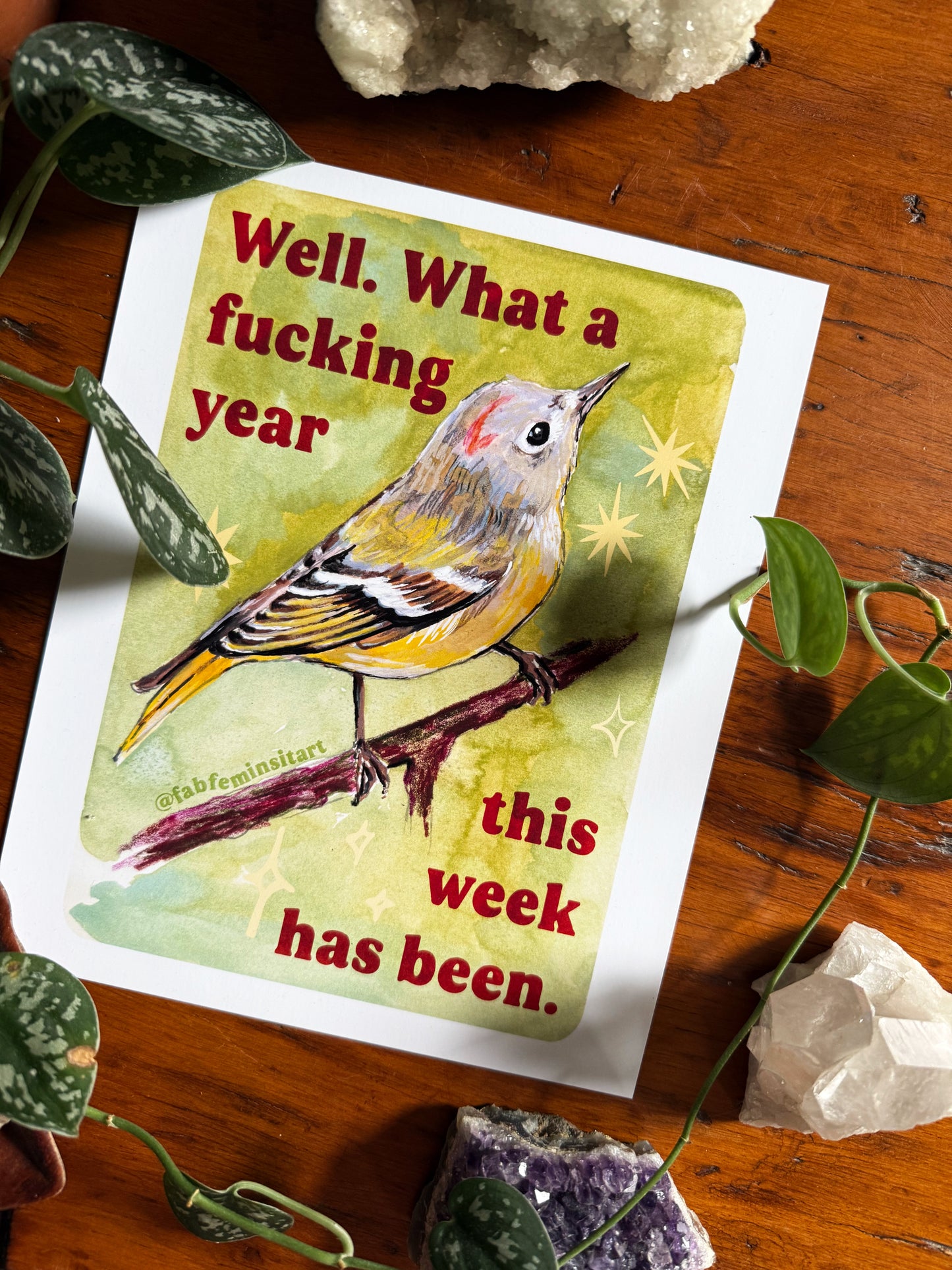 Well What a fucking year this week has been: Mental Health Art Print
