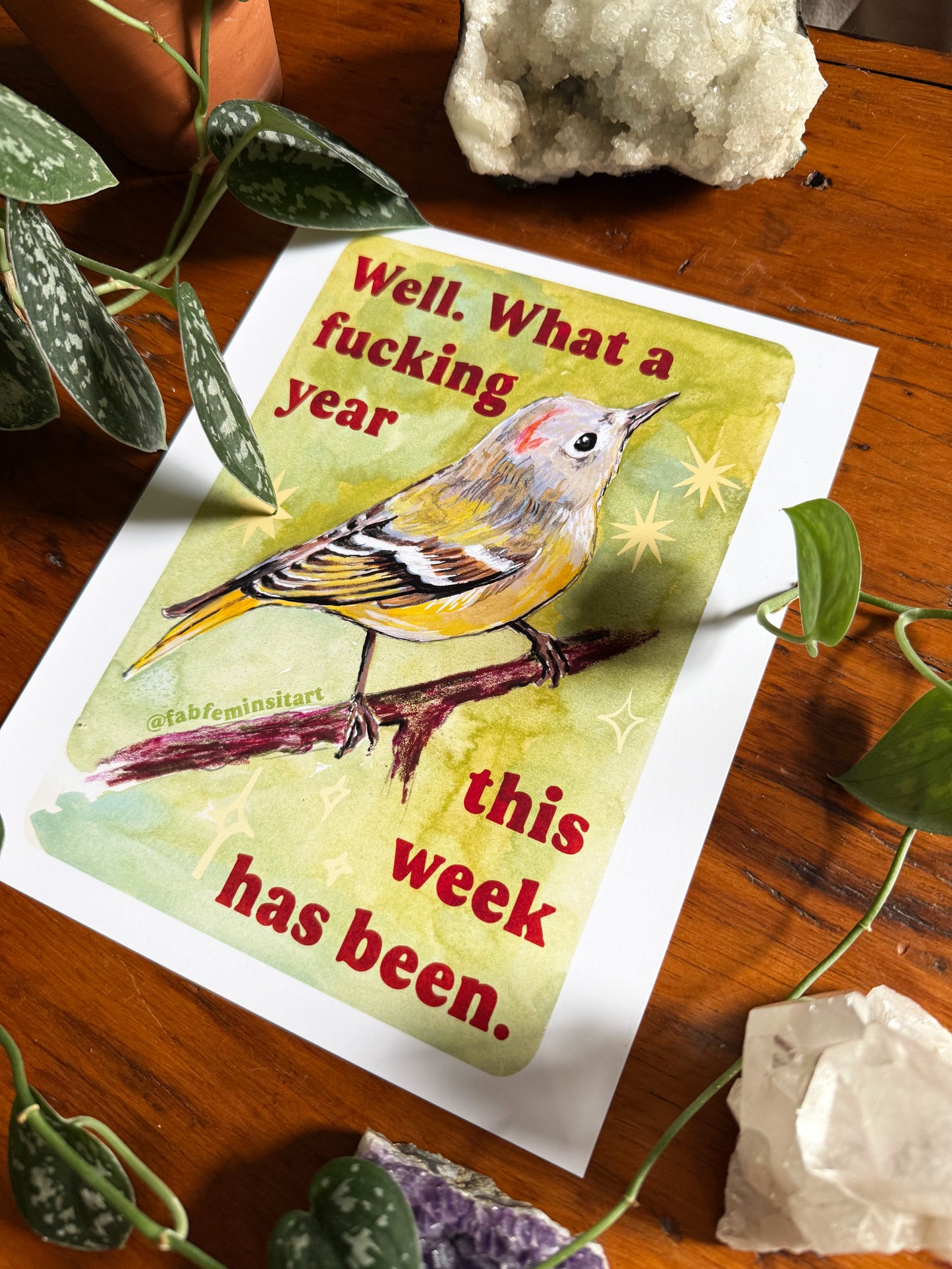 Well What a fucking year this week has been: Mental Health Art Print
