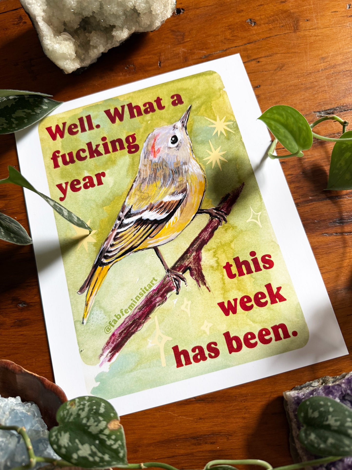 Well What a fucking year this week has been: Mental Health Art Print