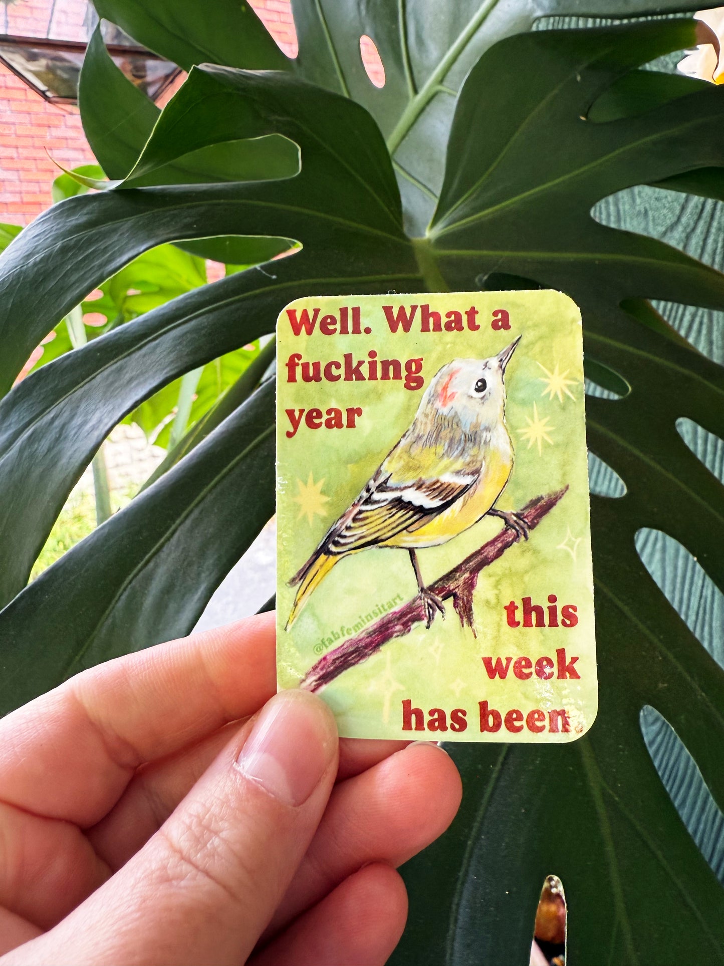 Well what a fucking year this week has been: Feminist sticker