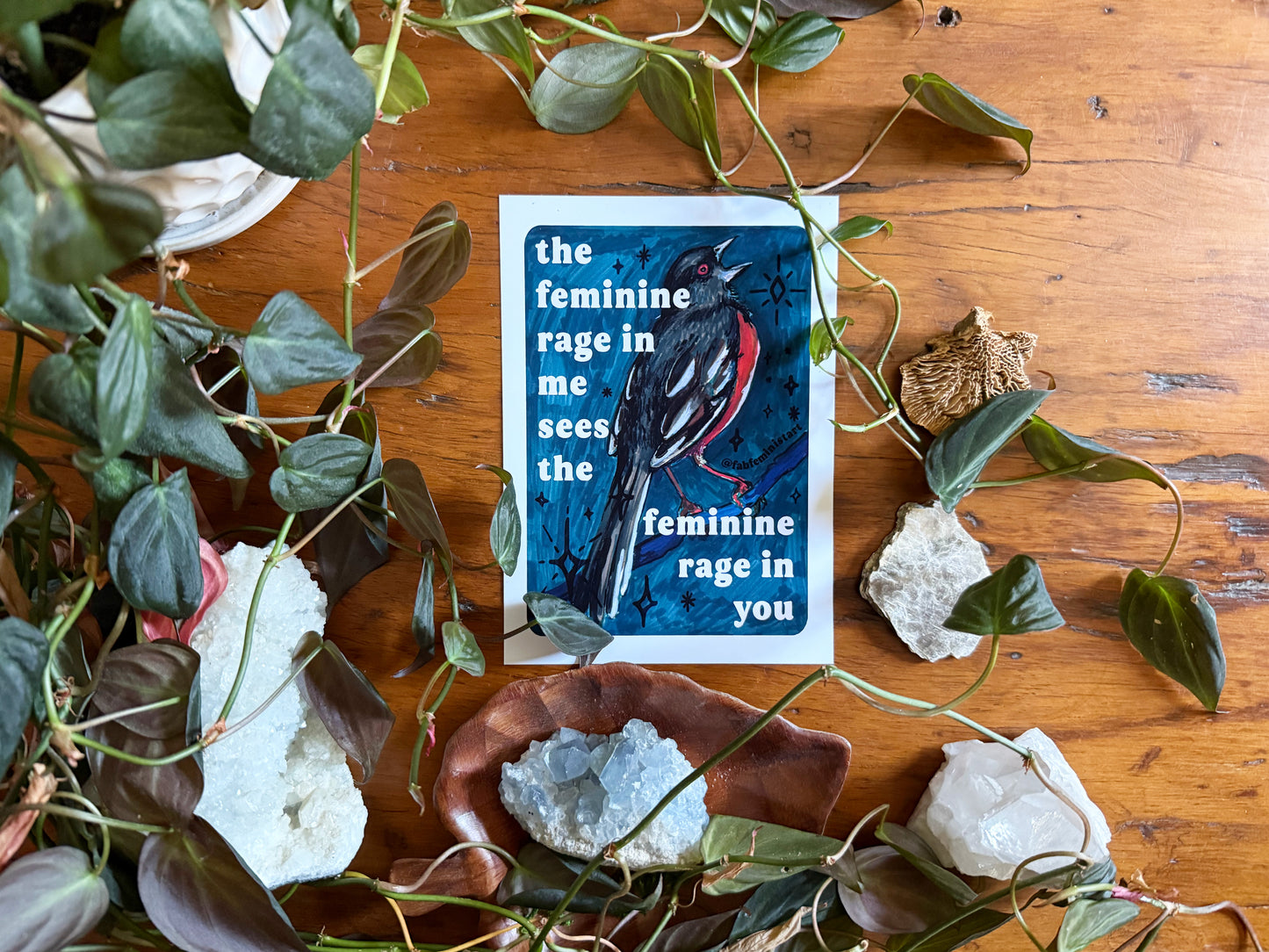the feminine rage in me sees the feminine rage in you: feminist art print