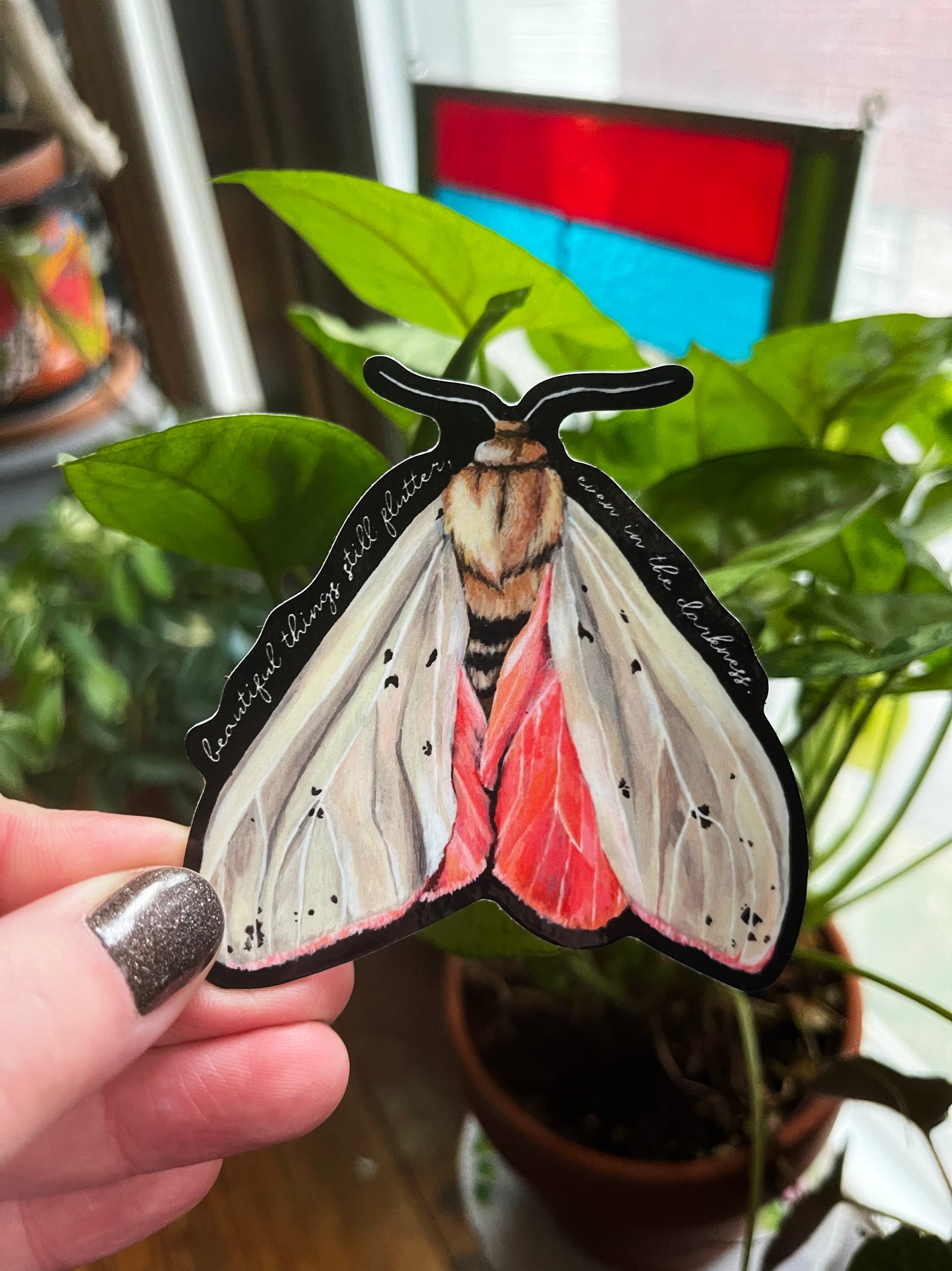 Beautiful Things Still Flutter Even In The Darkness: Mental Health Sticker