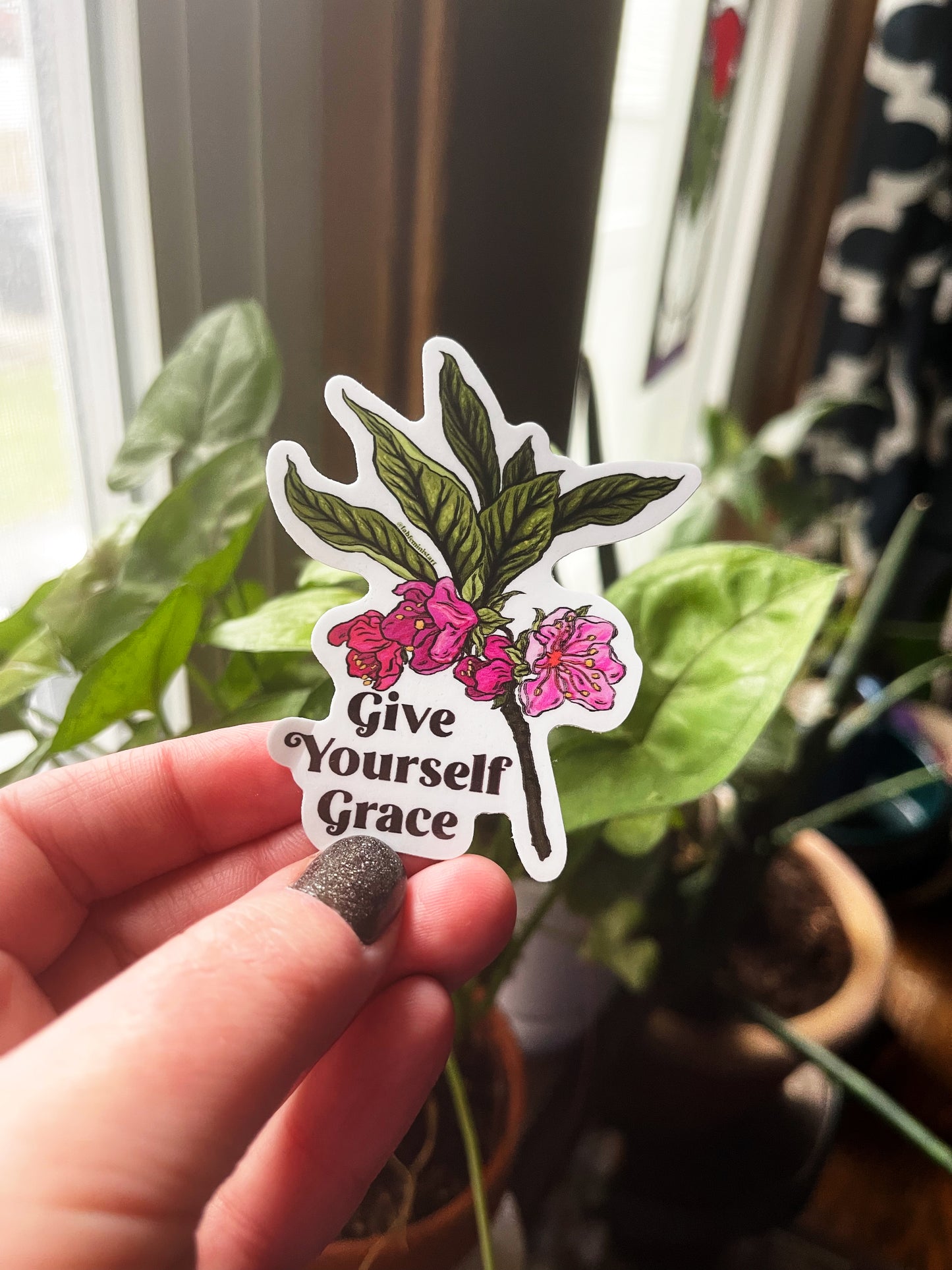 Give Yourself Grace: Mental Health Sticker