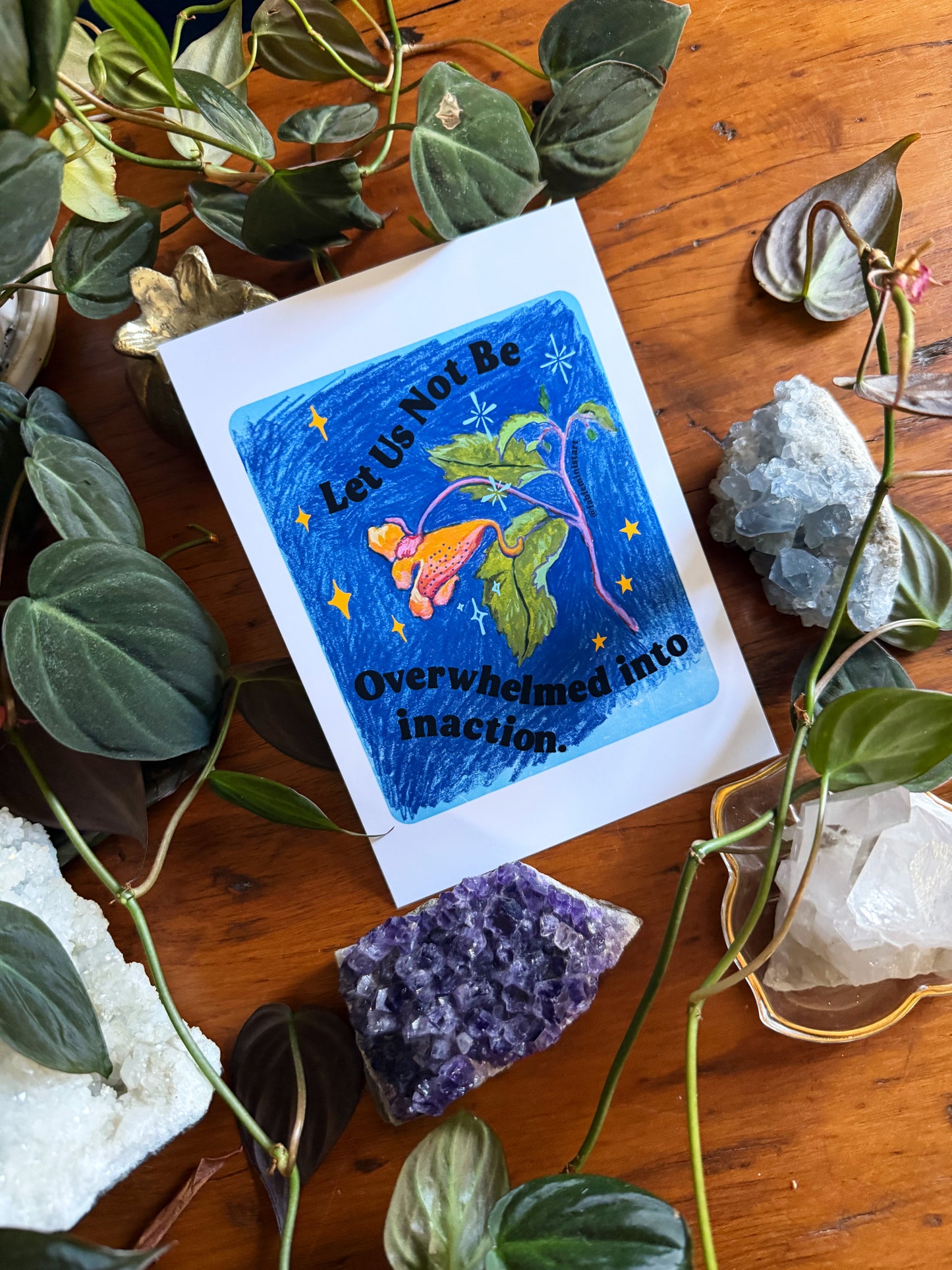 Let Us Not Be Overwhelmed Into Inaction: Feminist Art Print