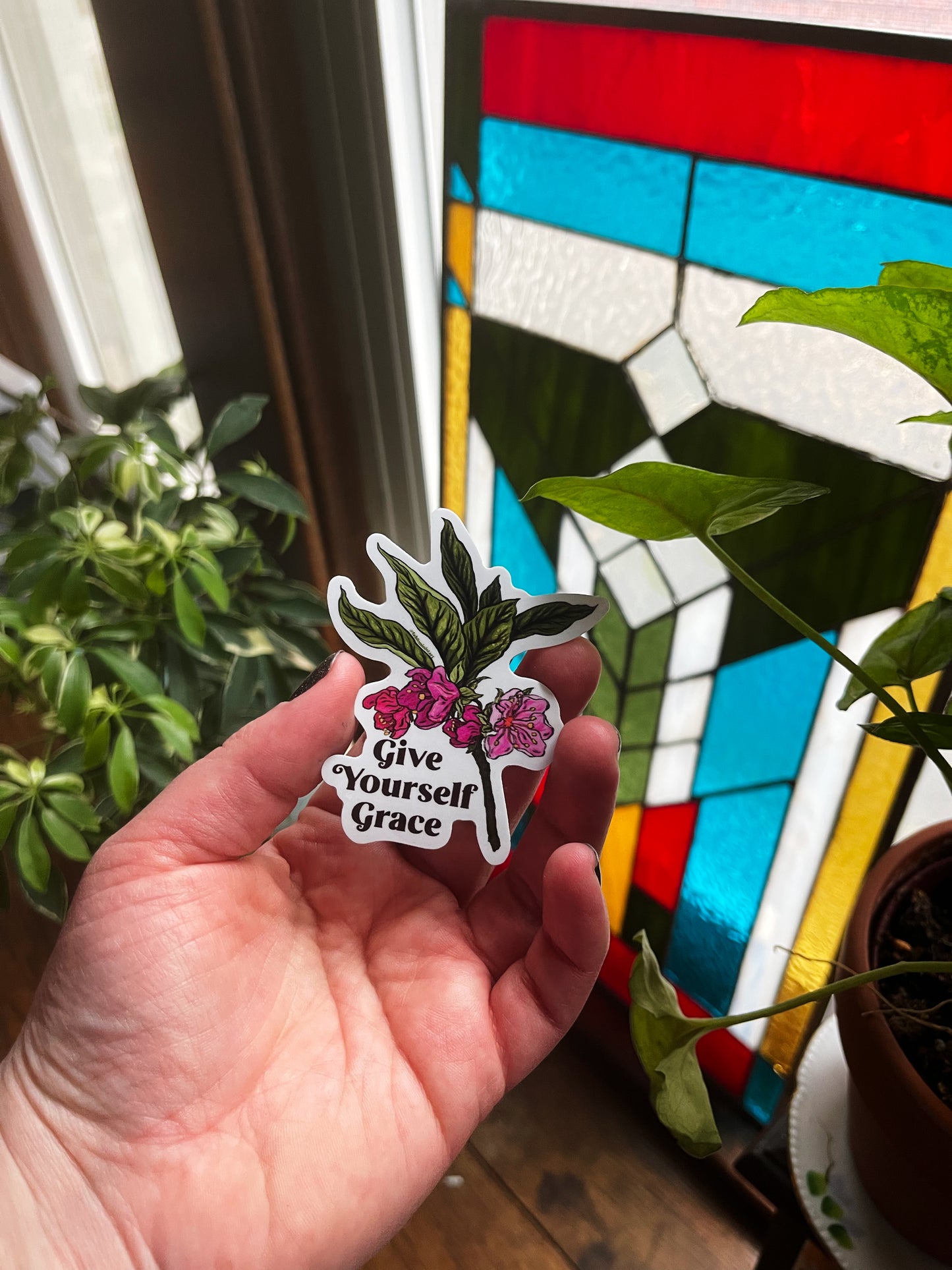 Give Yourself Grace: Mental Health Sticker