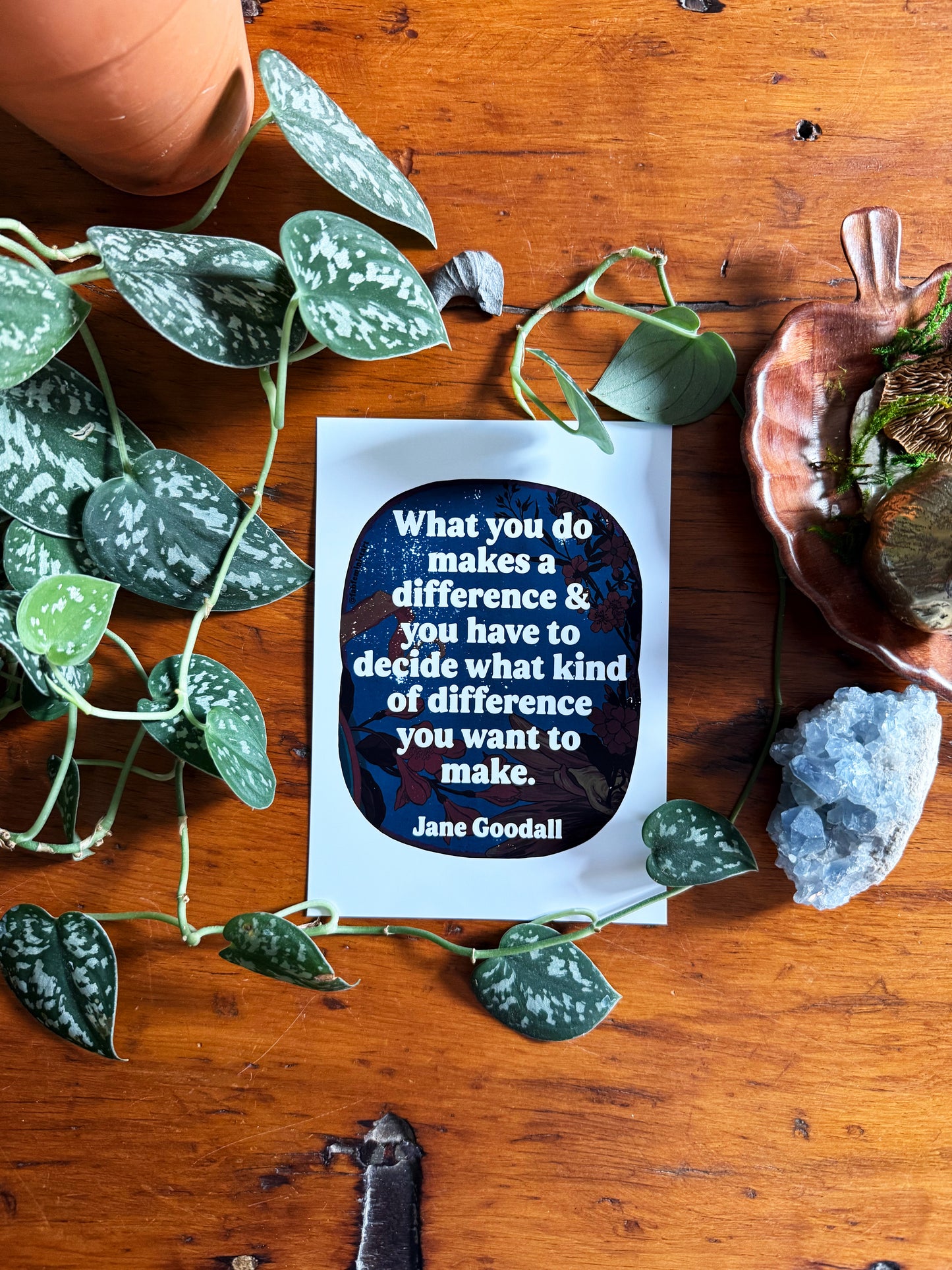 What you do makes a difference and you have to decide what kind of difference you want to make, Jane Goodall: Feminist Art Print