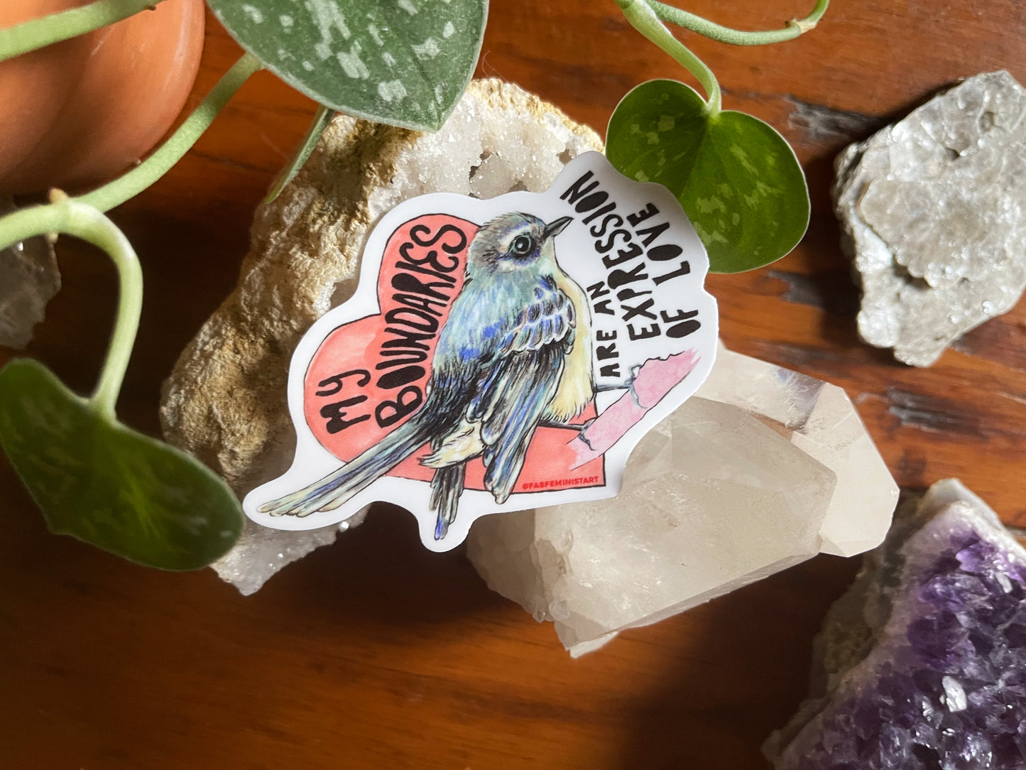 My Boundaries Are An Expression Of Love: Feminist Sticker