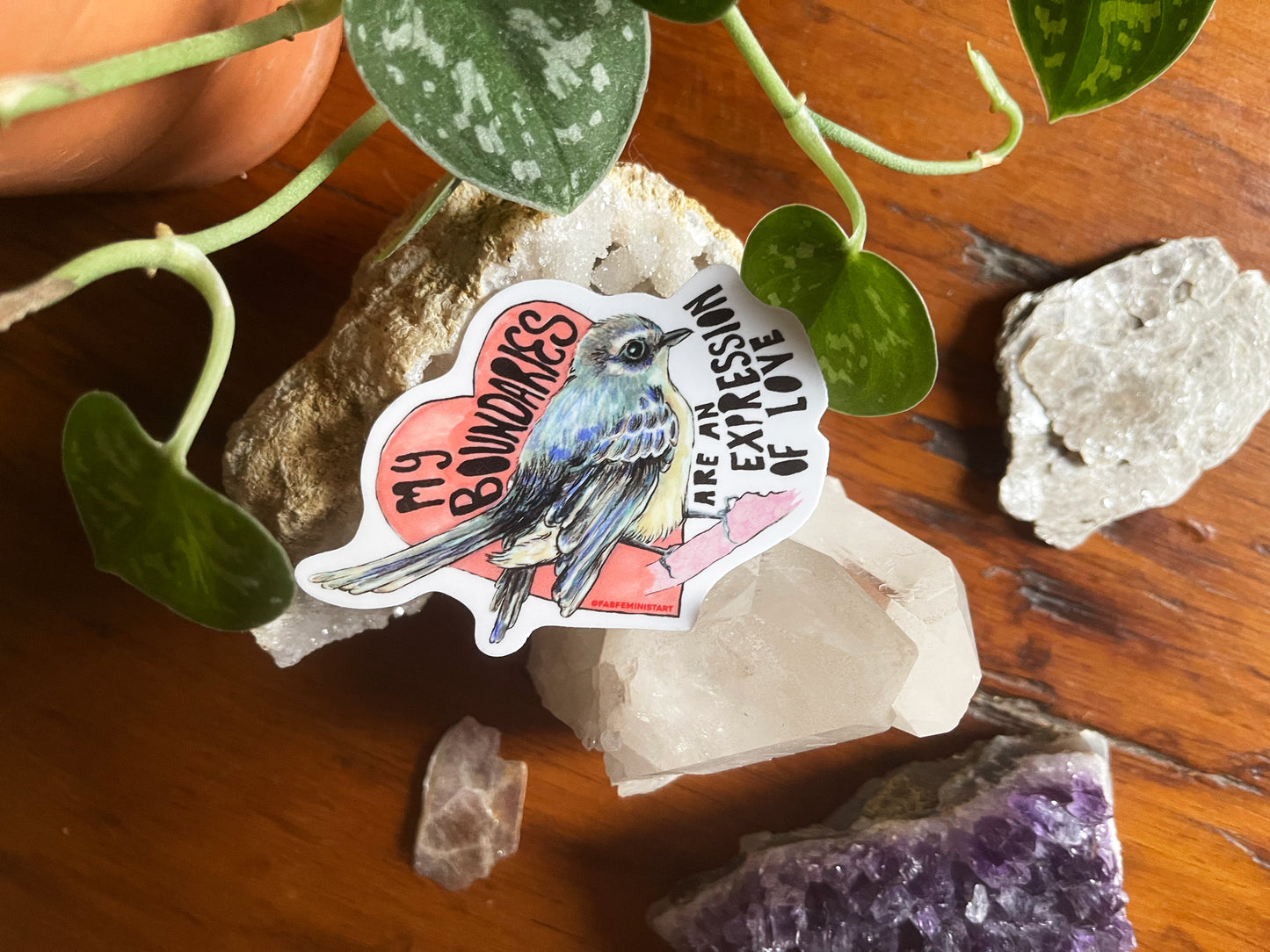 My Boundaries Are An Expression Of Love: Feminist Sticker