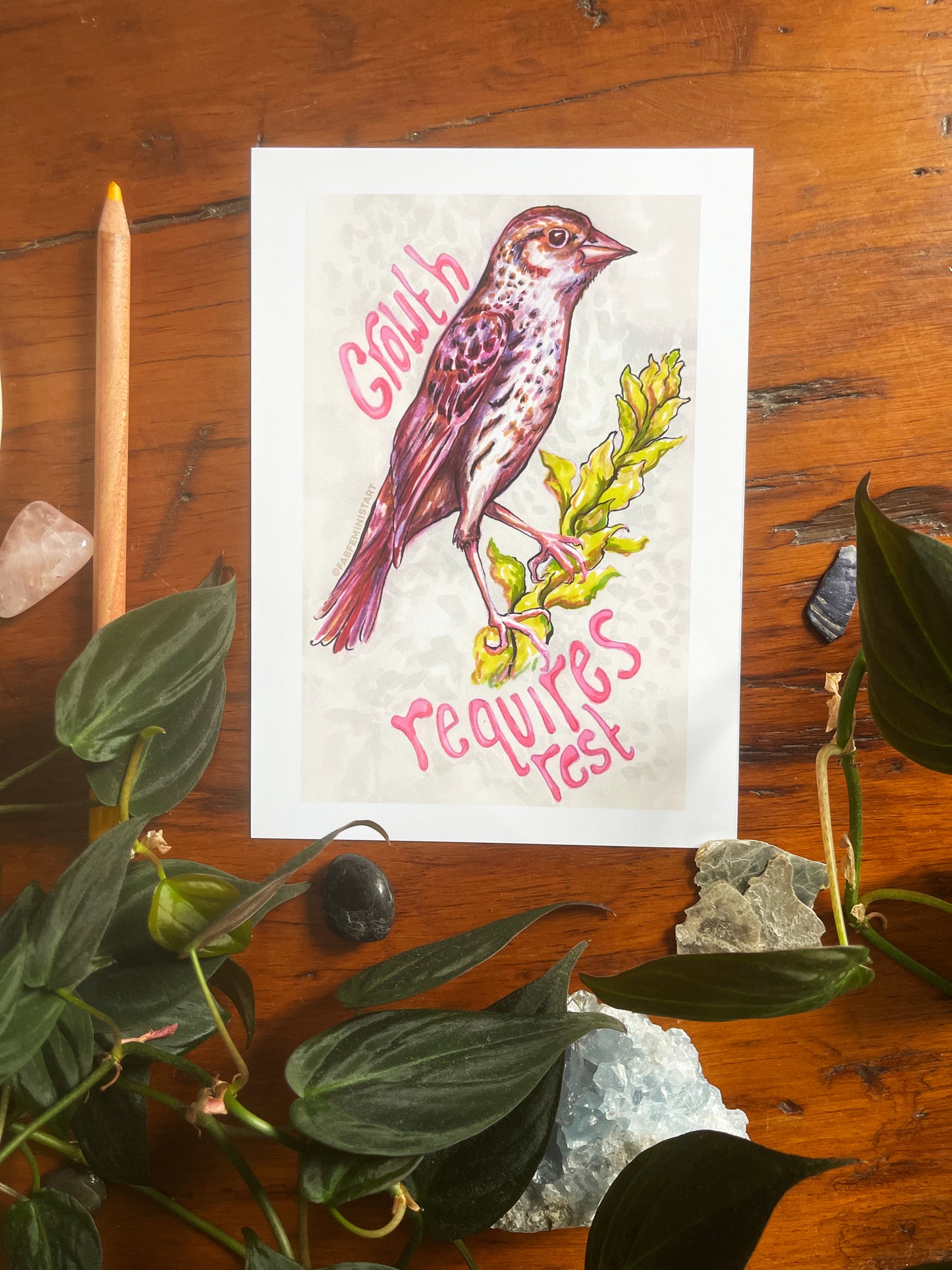 Growth Requires Rest: Mental Health Art Print