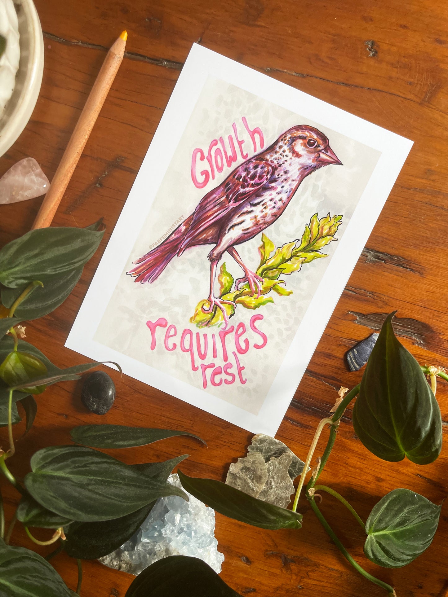 Growth Requires Rest: Mental Health Art Print