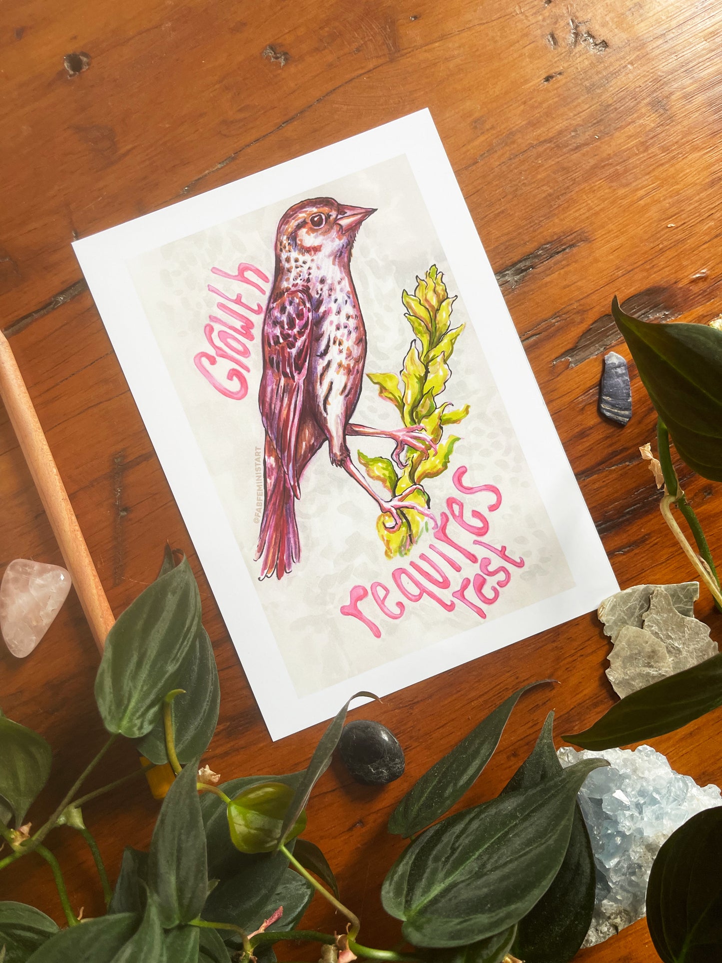 Growth Requires Rest: Mental Health Art Print