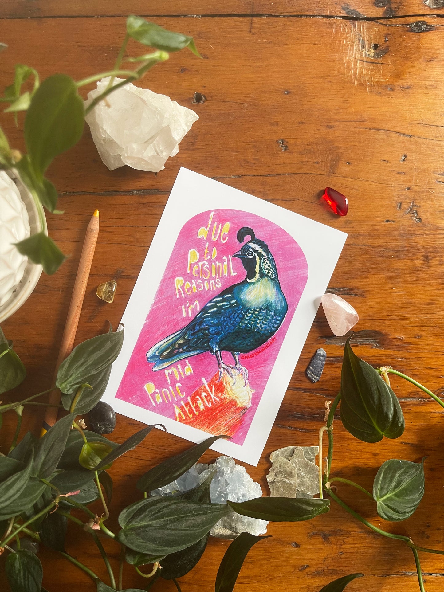 Due To Personal Reasons I'm Mid Panic Attack: Mental Health Art Print