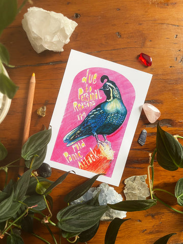 Due To Personal Reasons I'm Mid Panic Attack: Mental Health Art Print