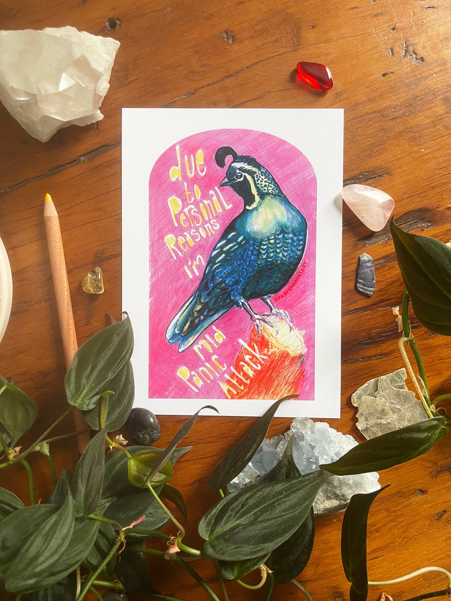 Due To Personal Reasons I'm Mid Panic Attack: Mental Health Art Print