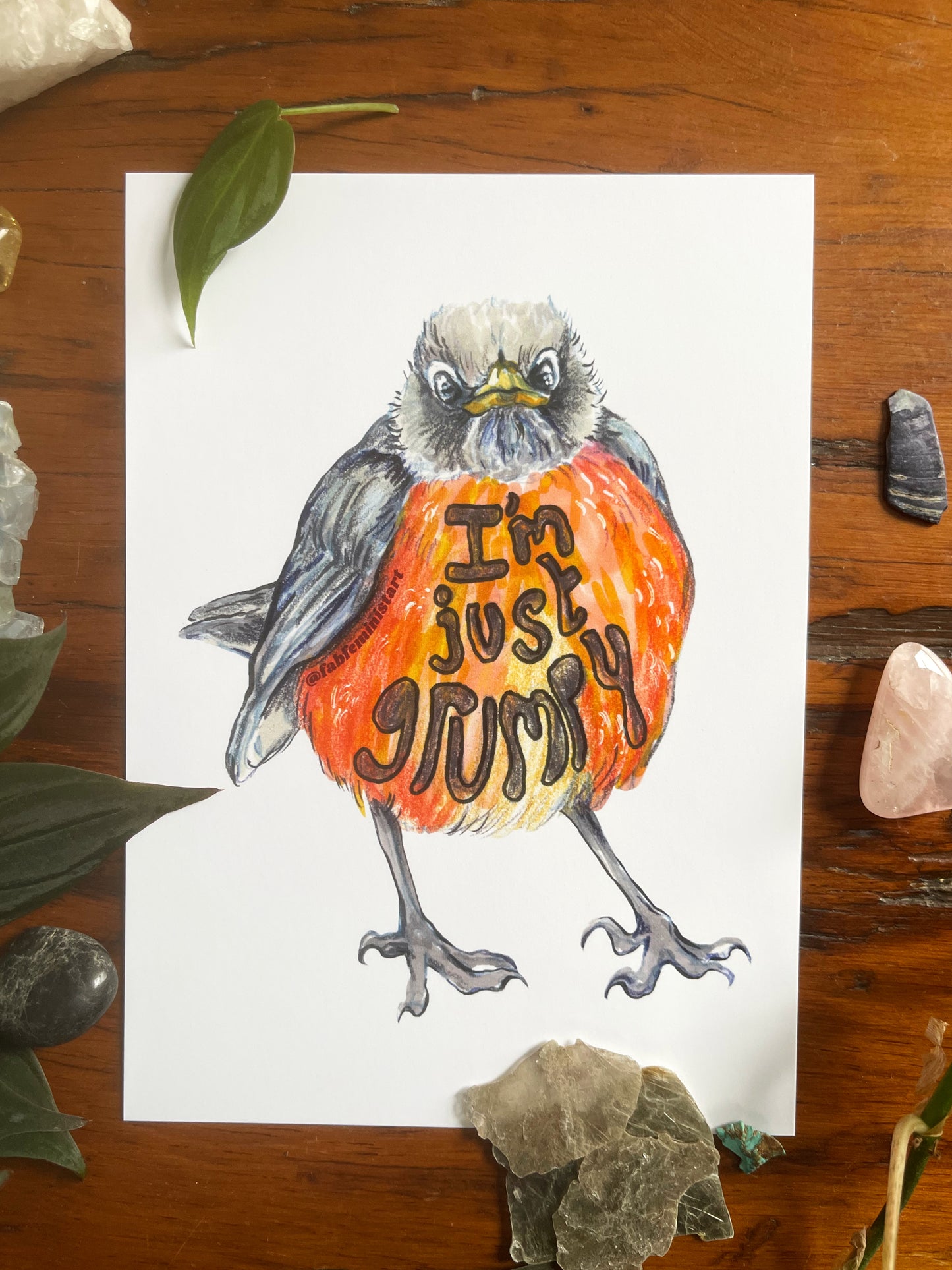 I'm Just Grumpy: Mental Health Art Print
