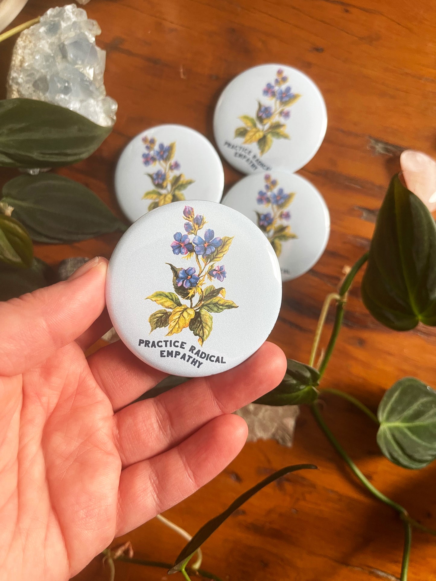 Practice Radical Empathy: Mental Health Pinback Button