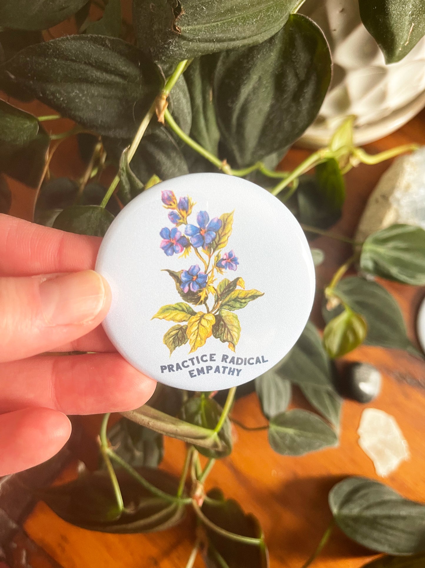 Practice Radical Empathy: Mental Health Pinback Button