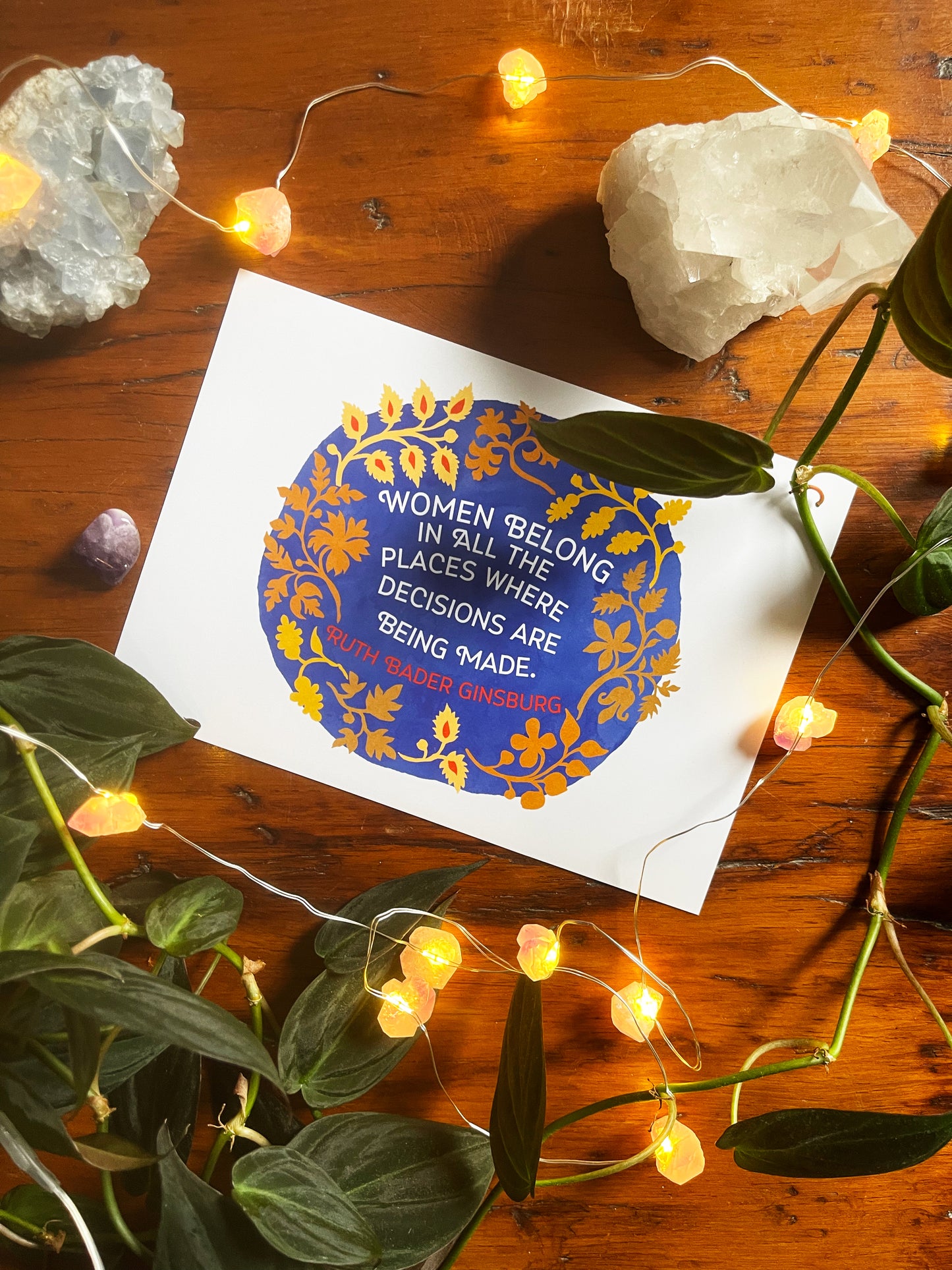 Women Belong In All The Places Where Decisions Are Being Made, Ruth Bader Ginsburg: Feminist Print