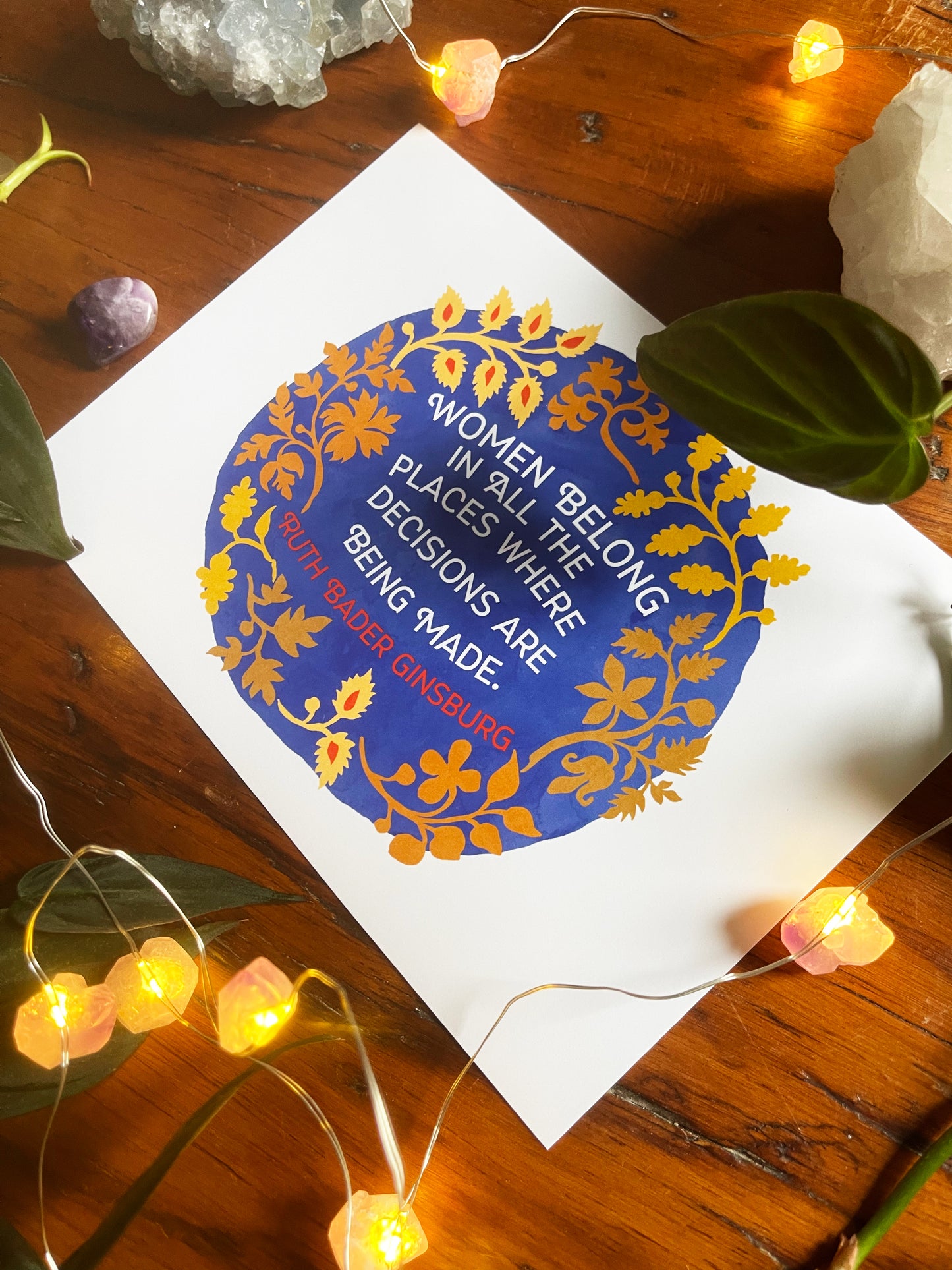 Women Belong In All The Places Where Decisions Are Being Made, Ruth Bader Ginsburg: Feminist Print