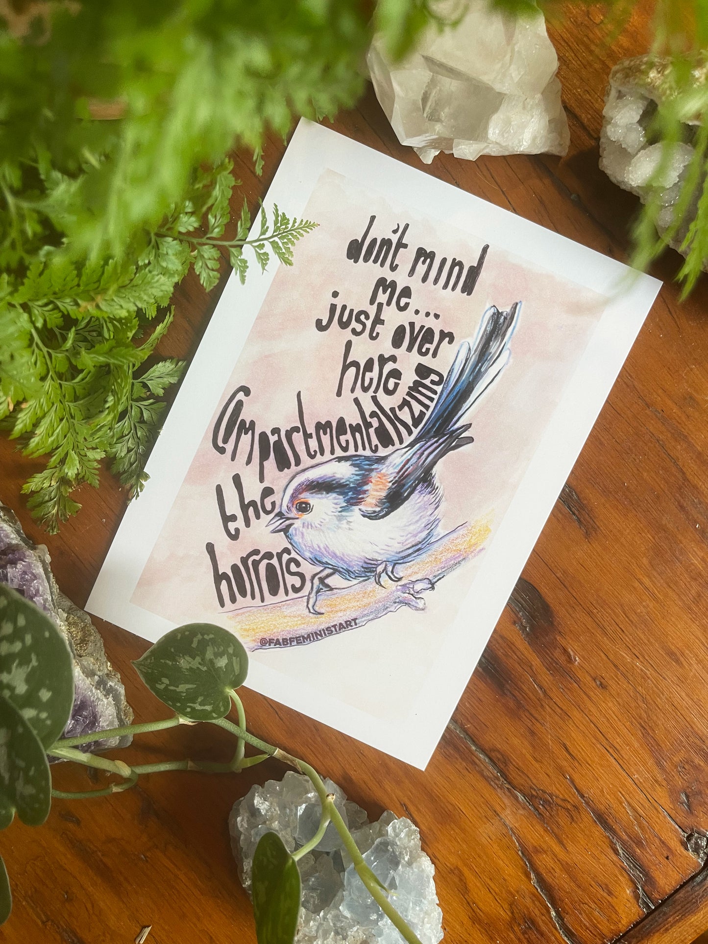 Don't Mind Me Over Here Just Compartmentalizing The Horrors: Mental Health Art Print