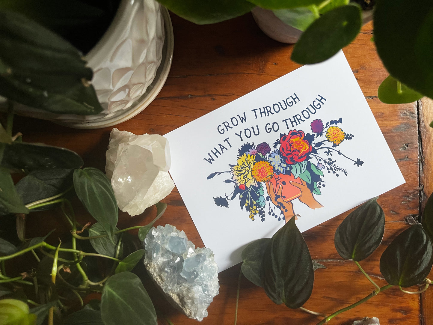 Grow Through What You Go Through: Mental Health Art Print