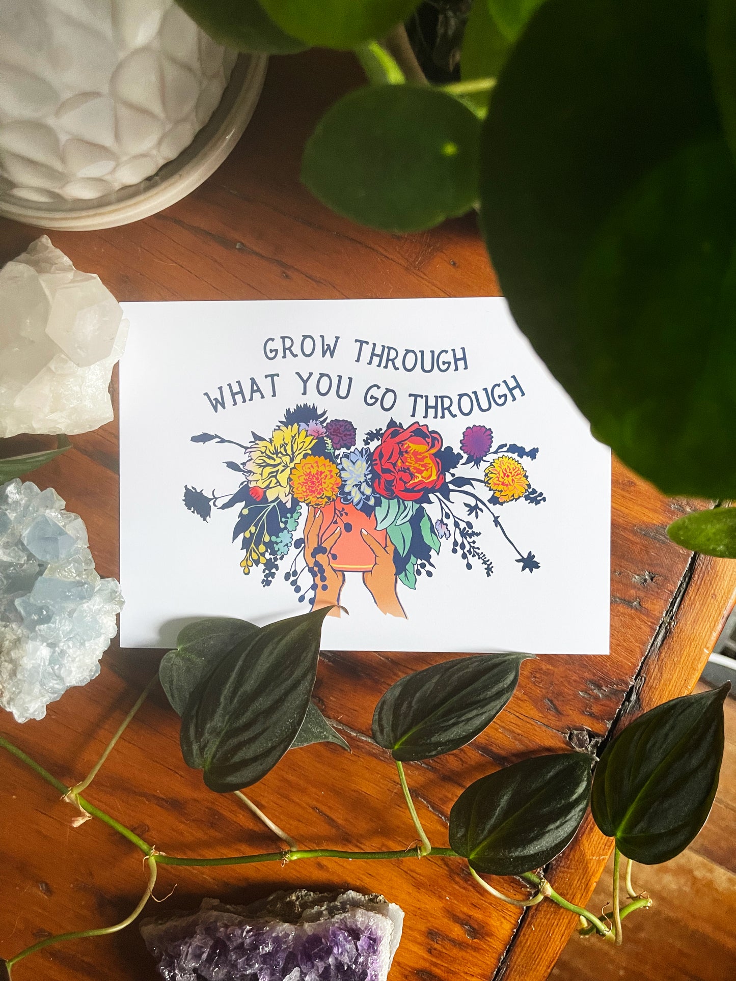 Grow Through What You Go Through: Mental Health Art Print