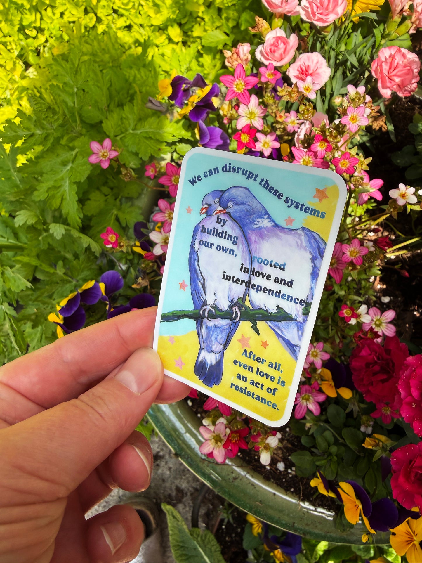 We can disrupt these systems by building our own: feminist sticker