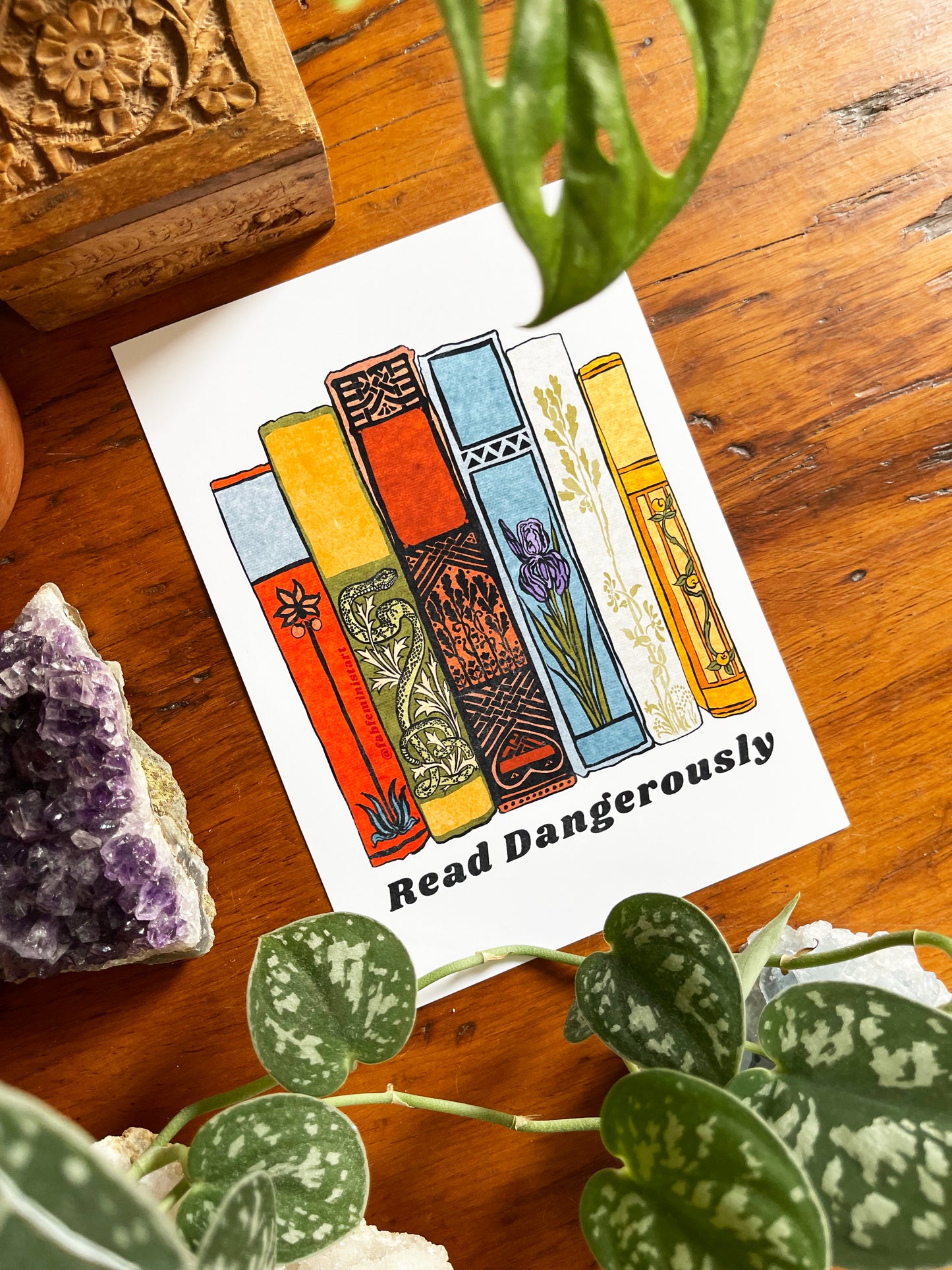 Read Dangerously: book lover print