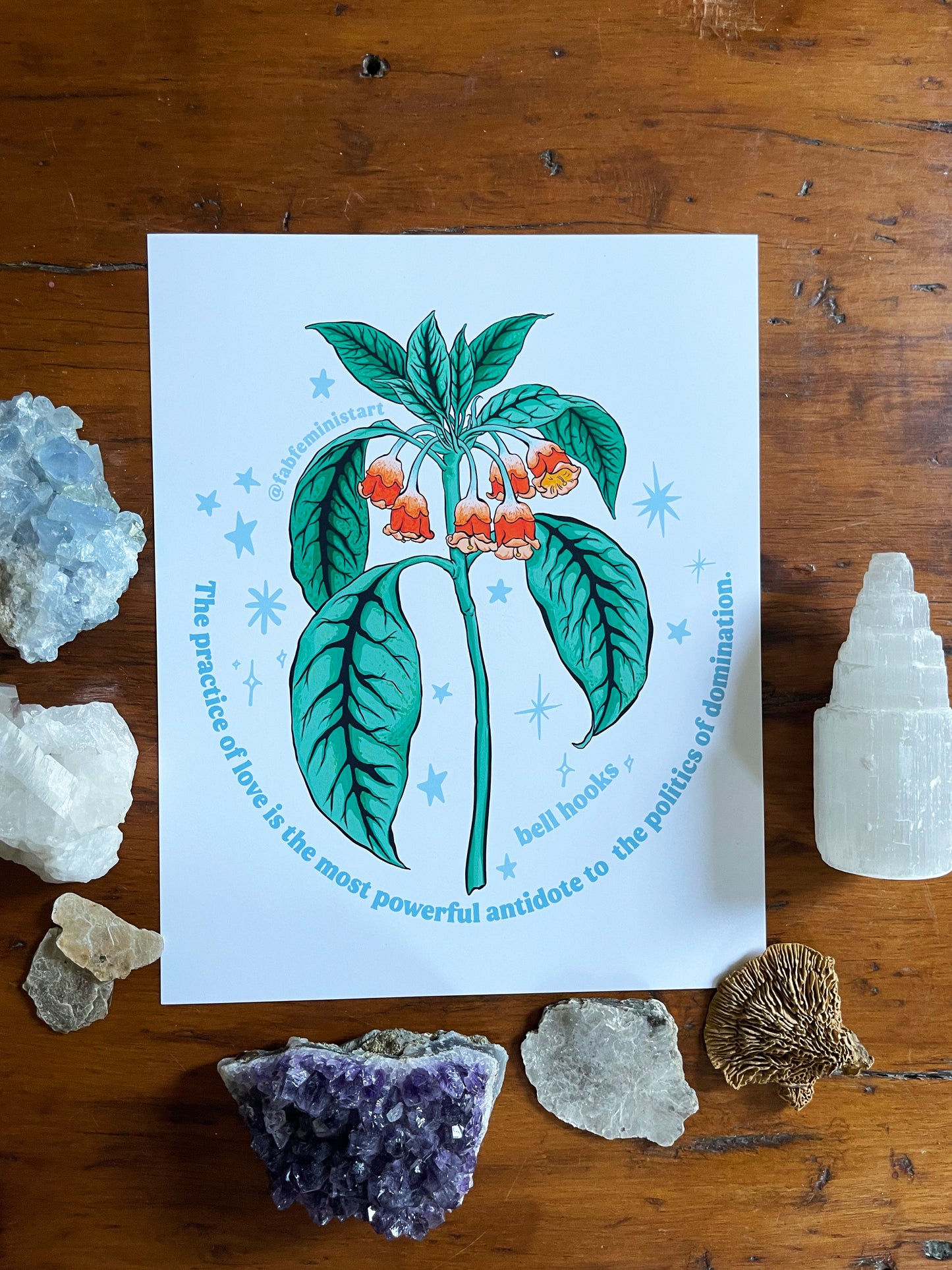 The practice of love is the most powerful antidote to the politics of domination, bell hooks: Feminist Art Print