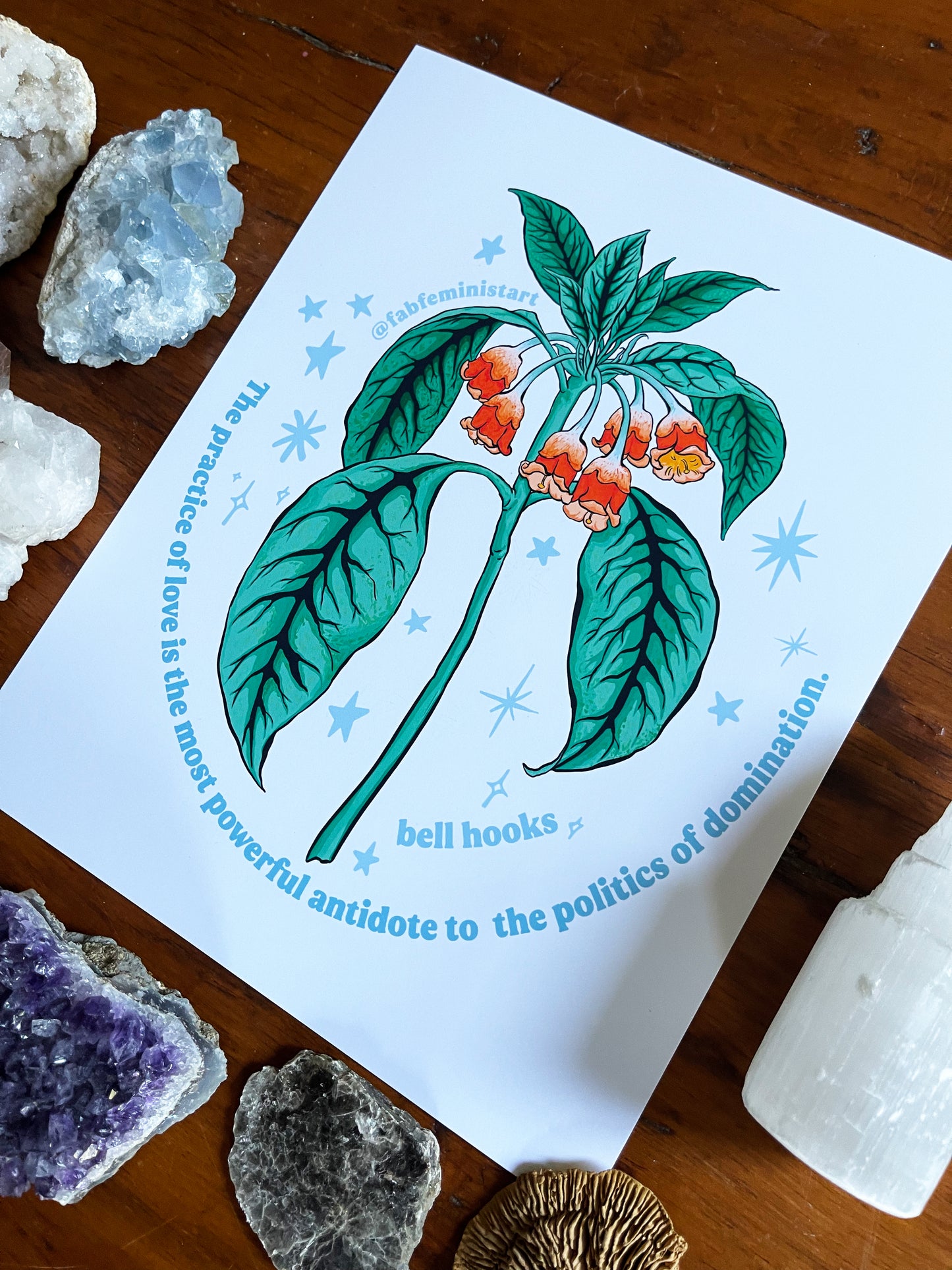 The practice of love is the most powerful antidote to the politics of domination, bell hooks: Feminist Art Print