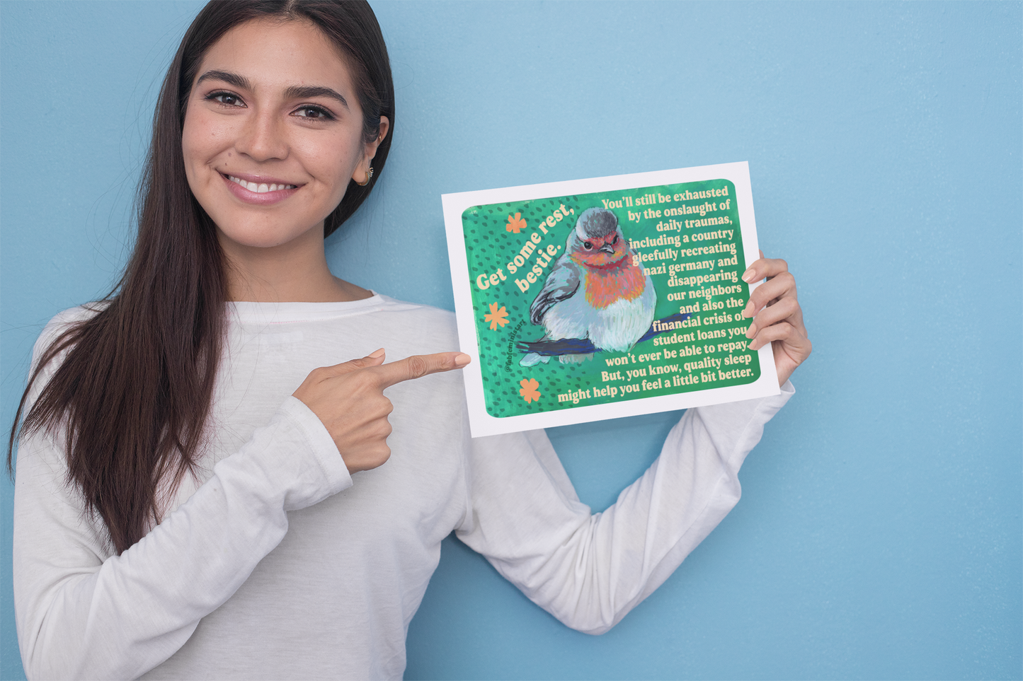 Get Some Rest Bestie: Feminist Art Print