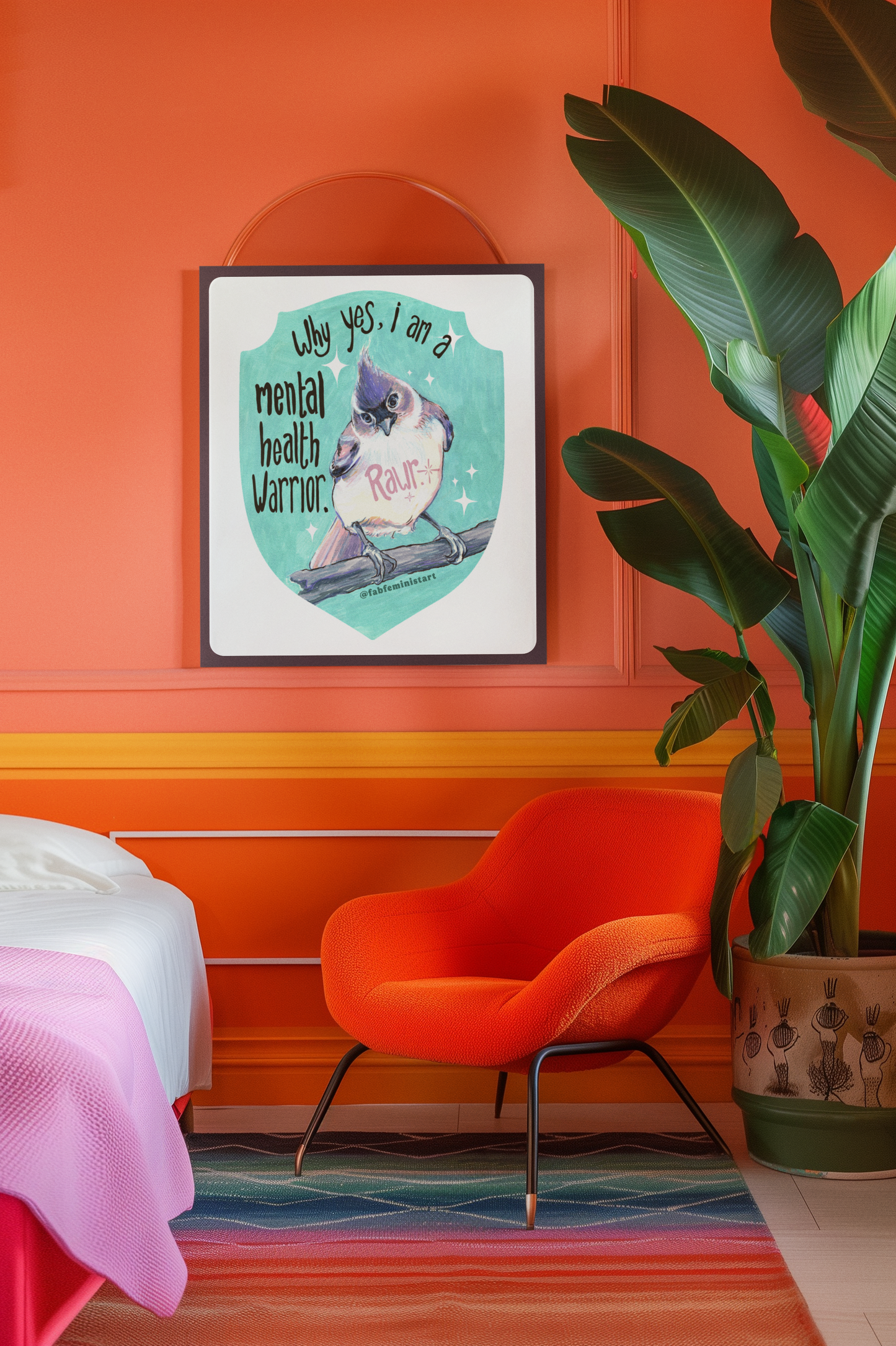 Why Yes I Am A Mental Health Warrior Rawr: Mental Health Print