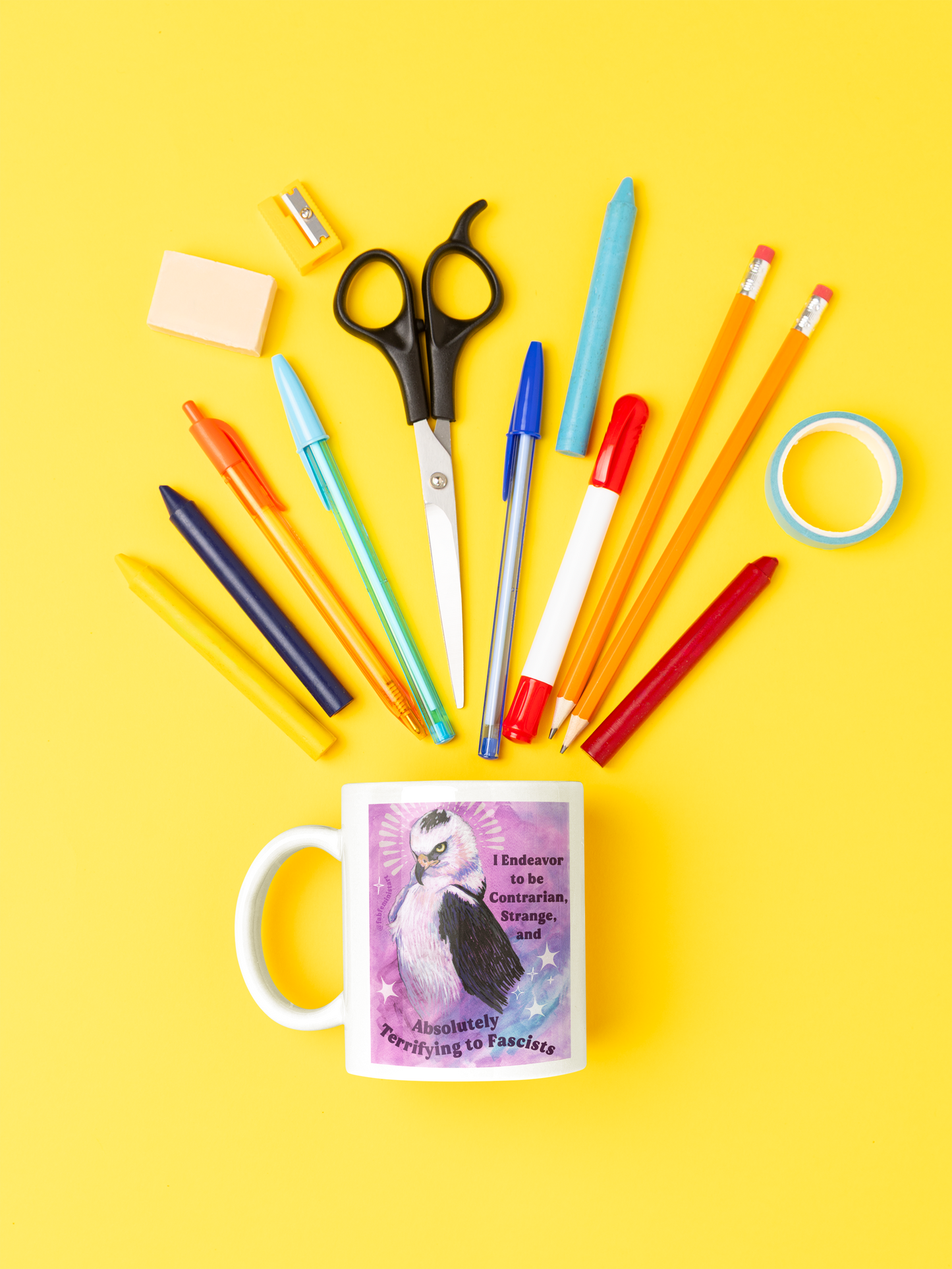 I Endeavor to be Contrarian, Strange, and Absolutely Terrifying to Fascists: feminist mug