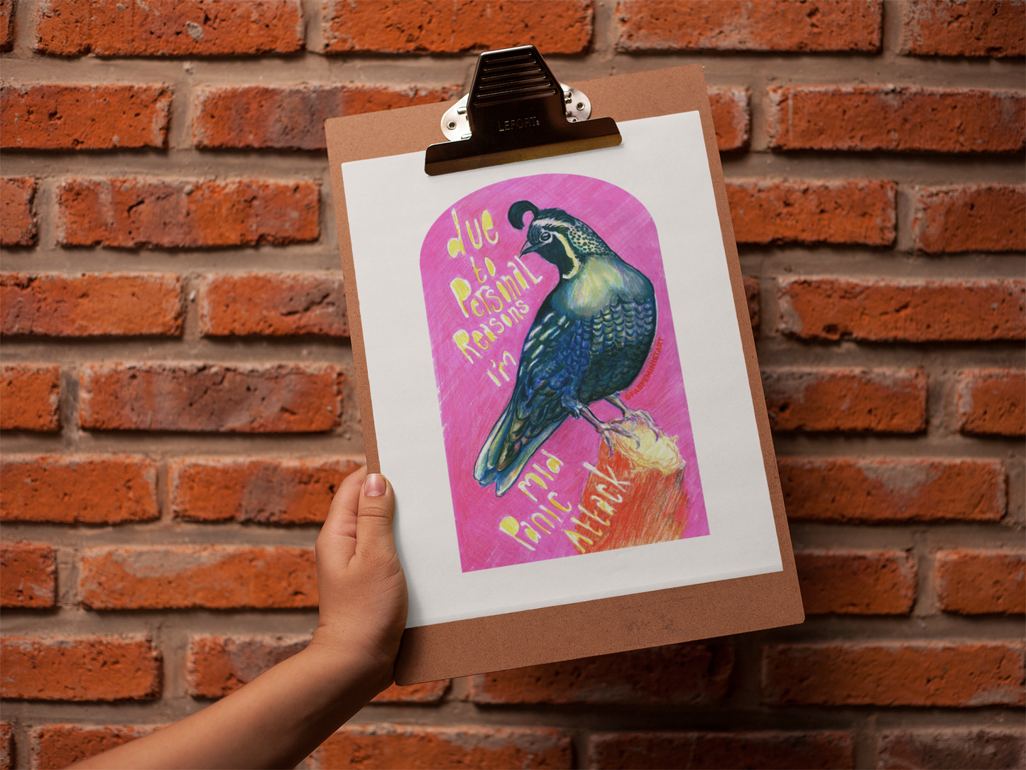 Due To Personal Reasons I'm Mid Panic Attack: Mental Health Art Print