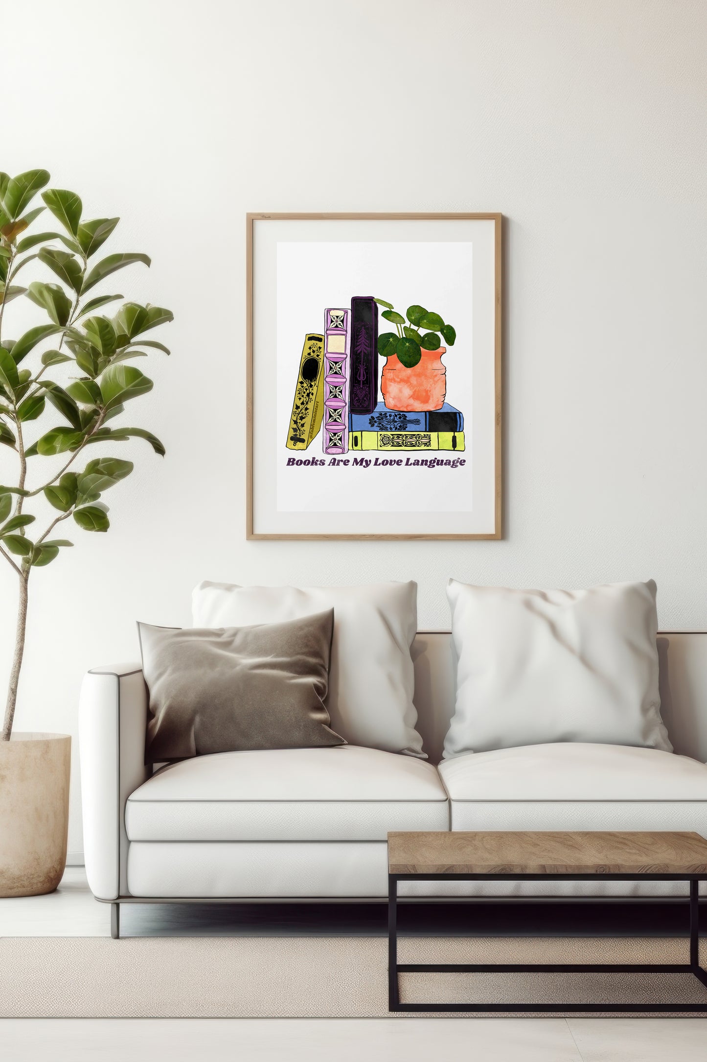 Books Are My Love Language: Book lover art print