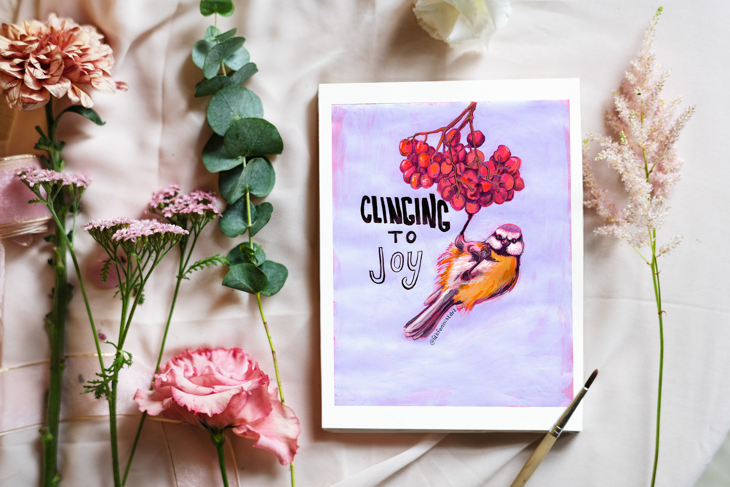 Clinging To Joy: Mental Health Art Print