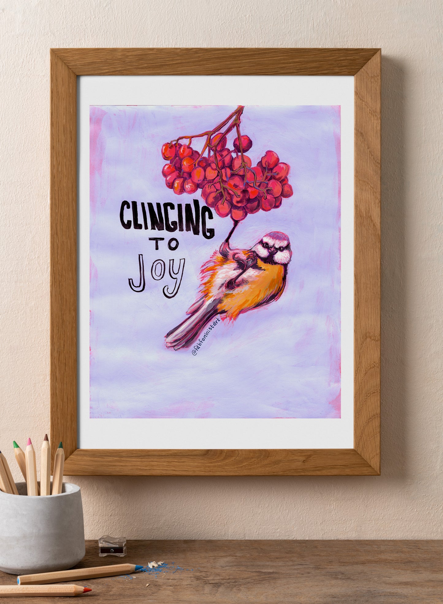 Clinging To Joy: Mental Health Art Print