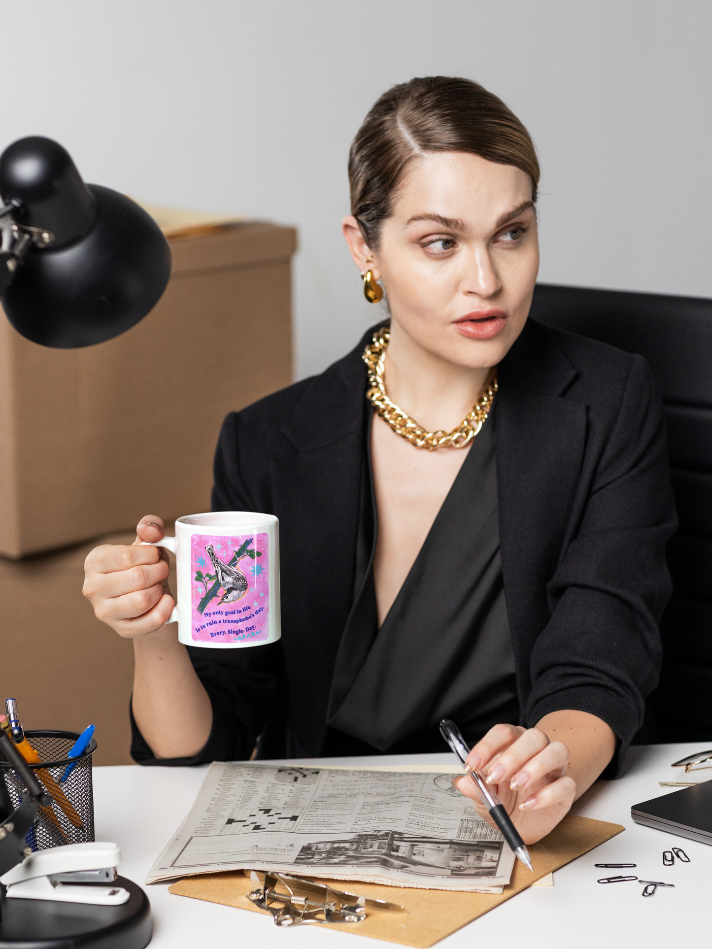 My only goal in life is to ruin a transphobe's day. Every. Single. Day: Feminist Mug