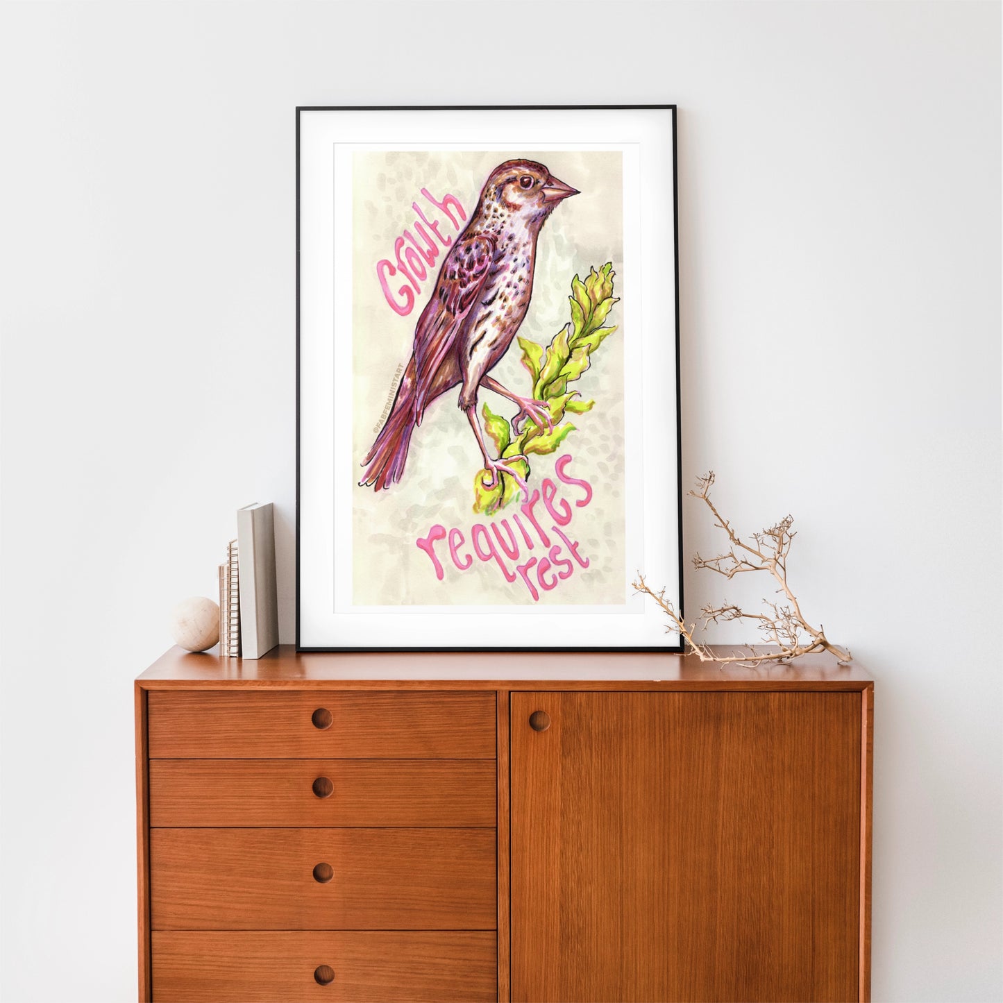 Growth Requires Rest: Mental Health Art Print