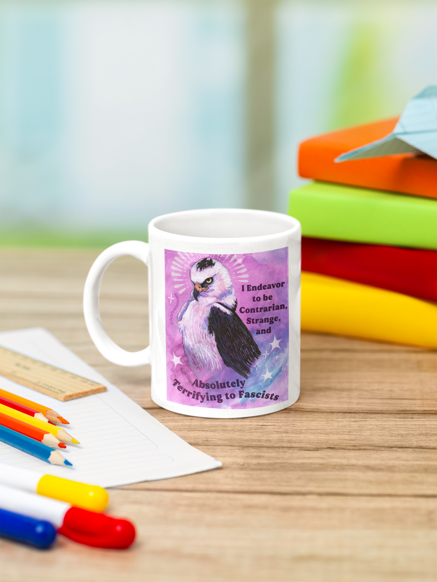 I Endeavor to be Contrarian, Strange, and Absolutely Terrifying to Fascists: feminist mug