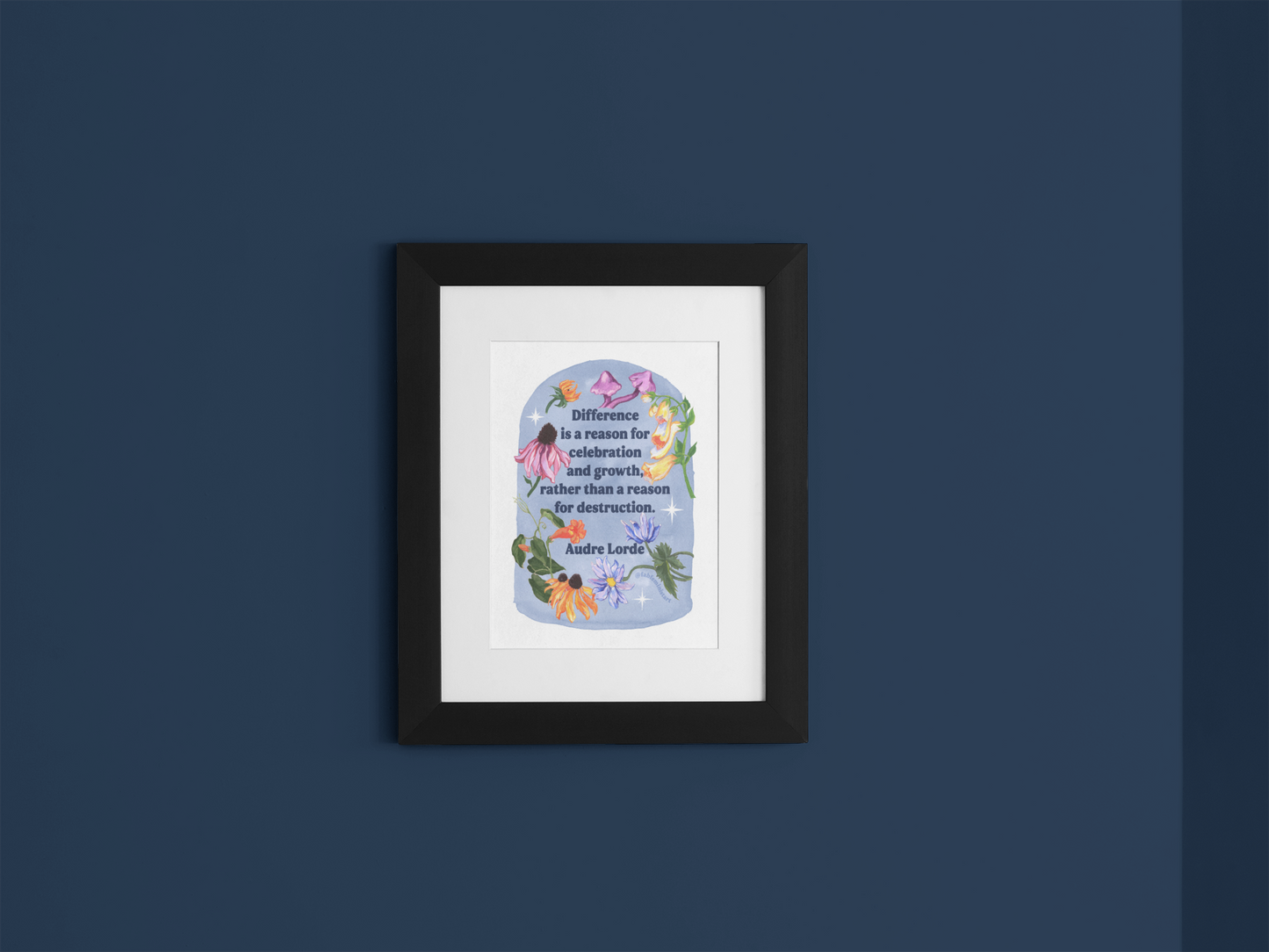 Difference is a reason for celebration and growth rather than a reason for destruction, Audre Lorde: Feminist Art Print