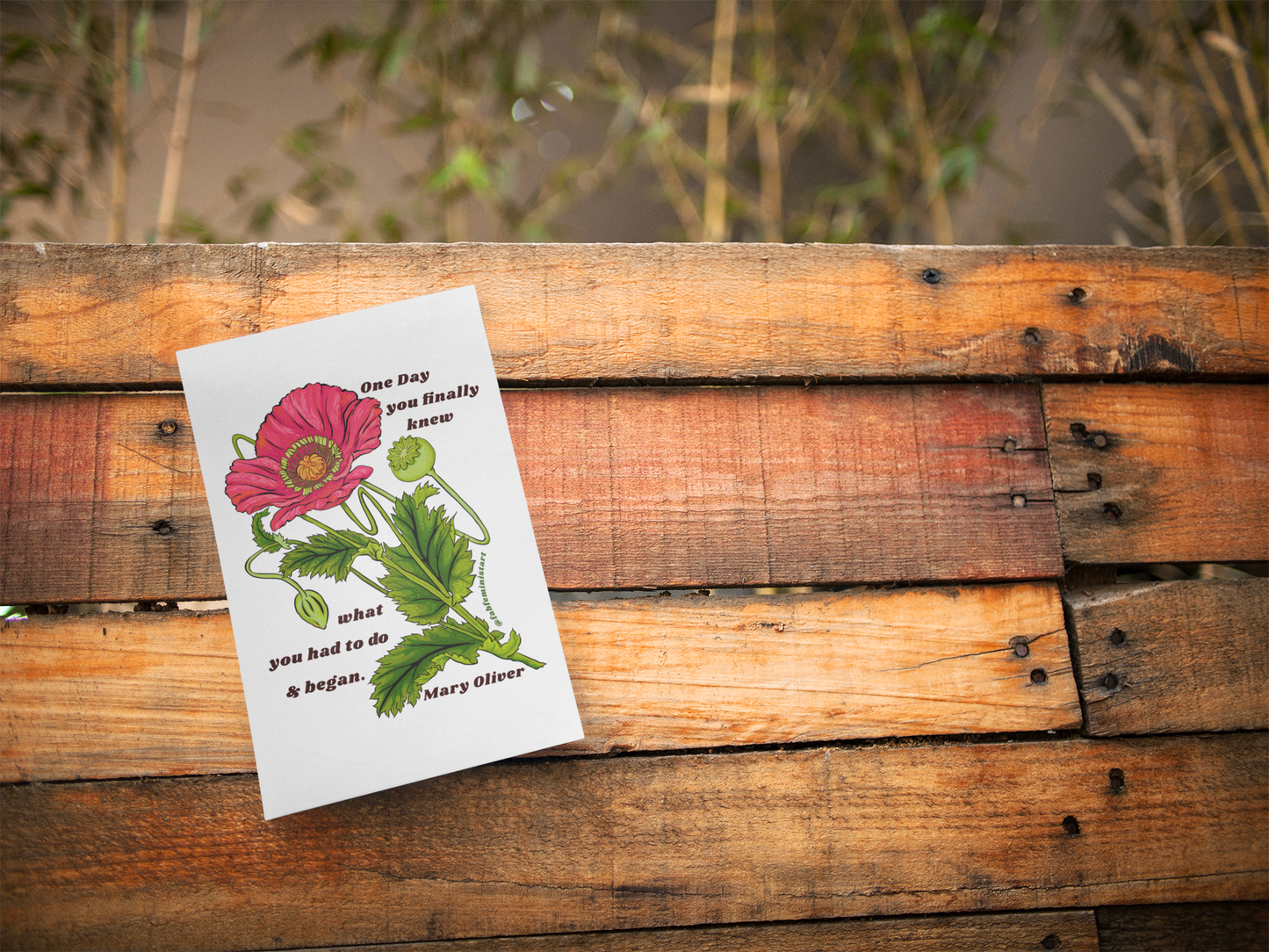 One Day You Finally Knew What You Had To Do And Began, Mary Oliver: Feminist Print