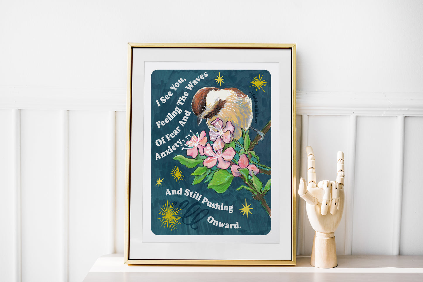 I See You Feeling The Waves Of Fear And Anxiety And Still Pushing Onward: Mental Health Art Print